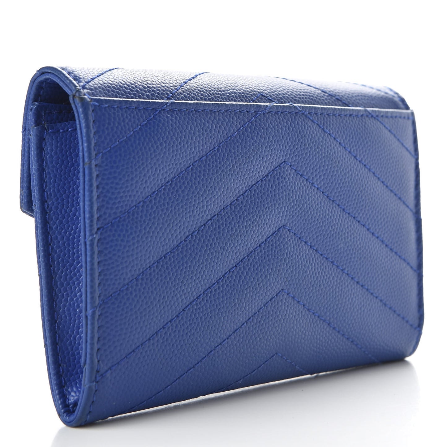 Grain De Poudre Matelasse Chevron Small Monogram Envelope Wallet Royal Blue