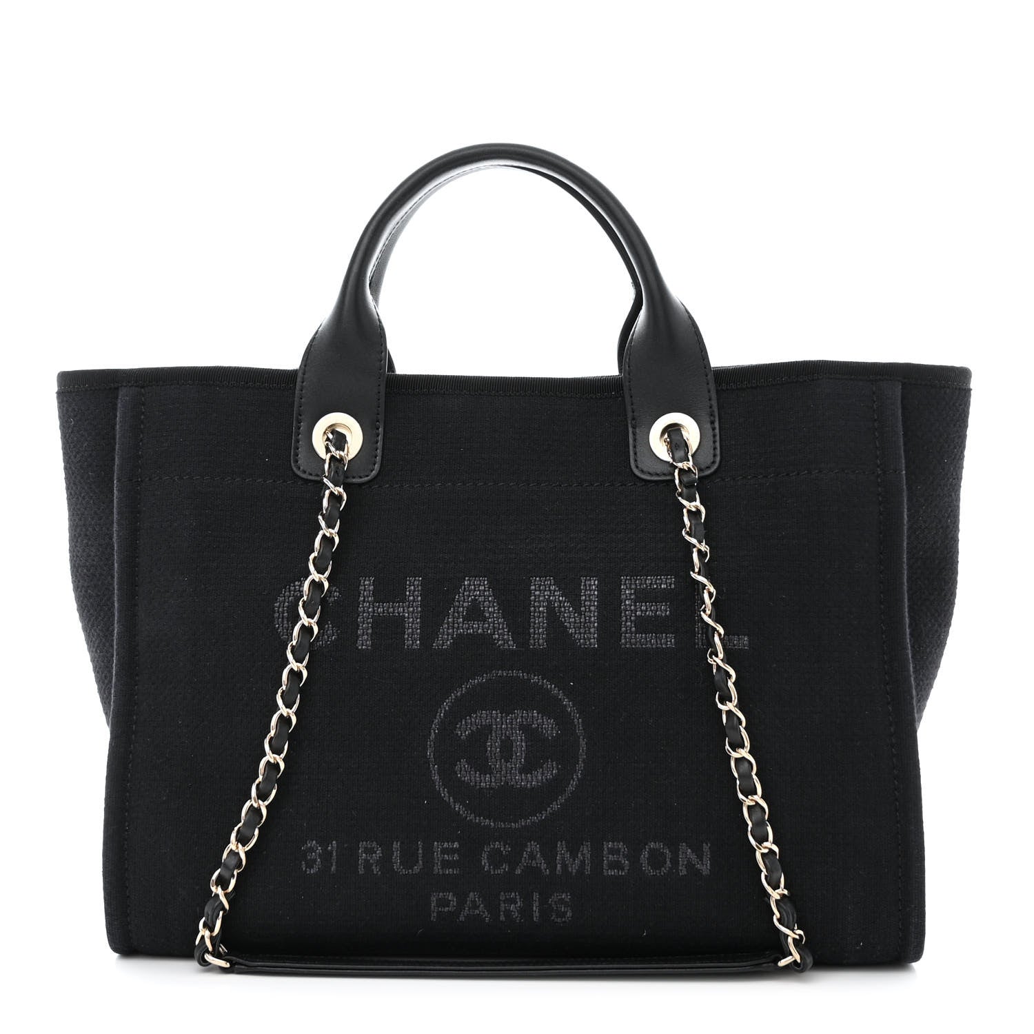 Chanel Mixed Fibers Small Deauville Tote Black 3 of 13