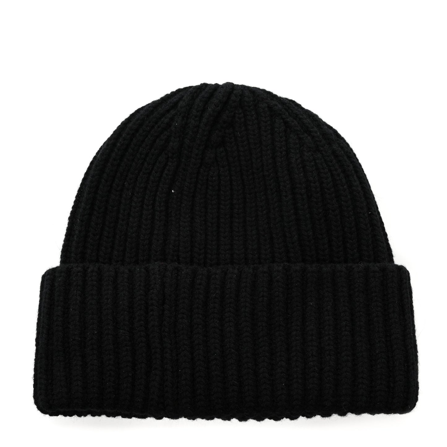 Cashmere Beaded Sequin Logo Beanie Hat Black