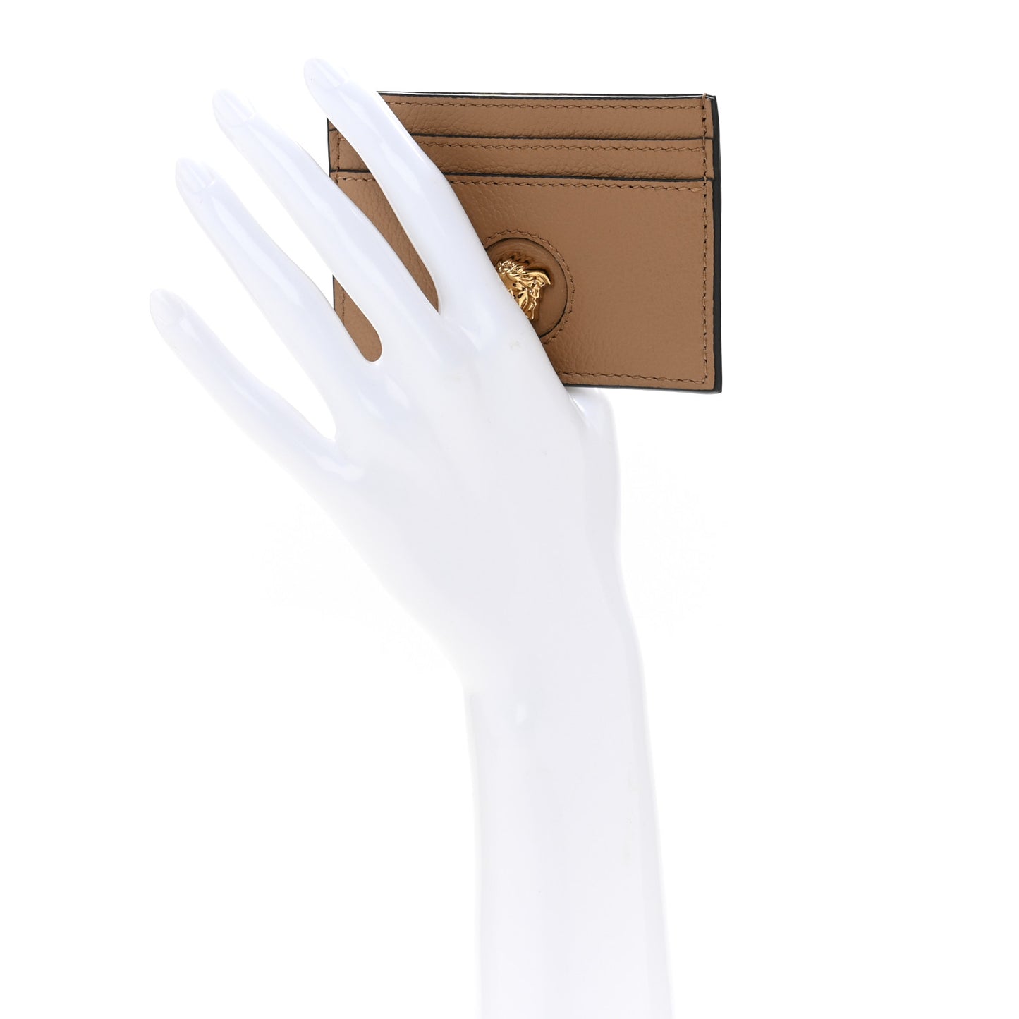 Calfskin Medusa Card Holder Brown