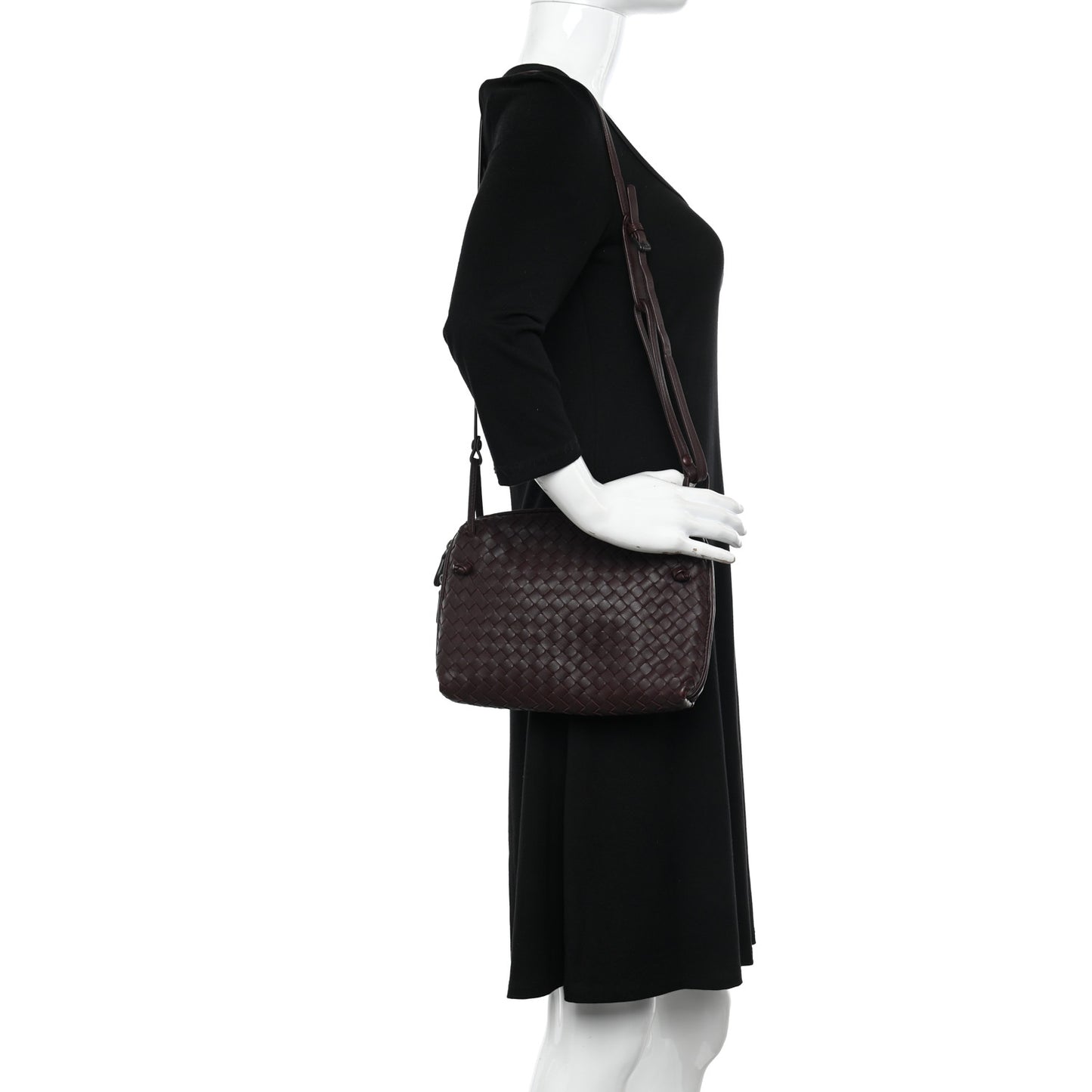 Nappa Intrecciato Nodini Crossbody Messenger Burgundy