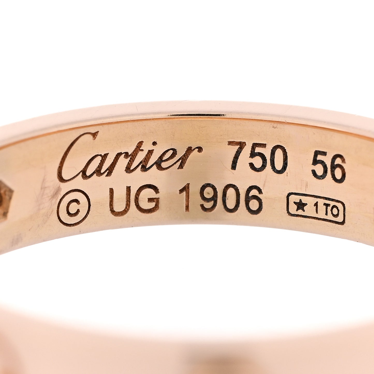 18K Pink Gold Diamond 4mm LOVE Wedding Band Ring 56 7.75