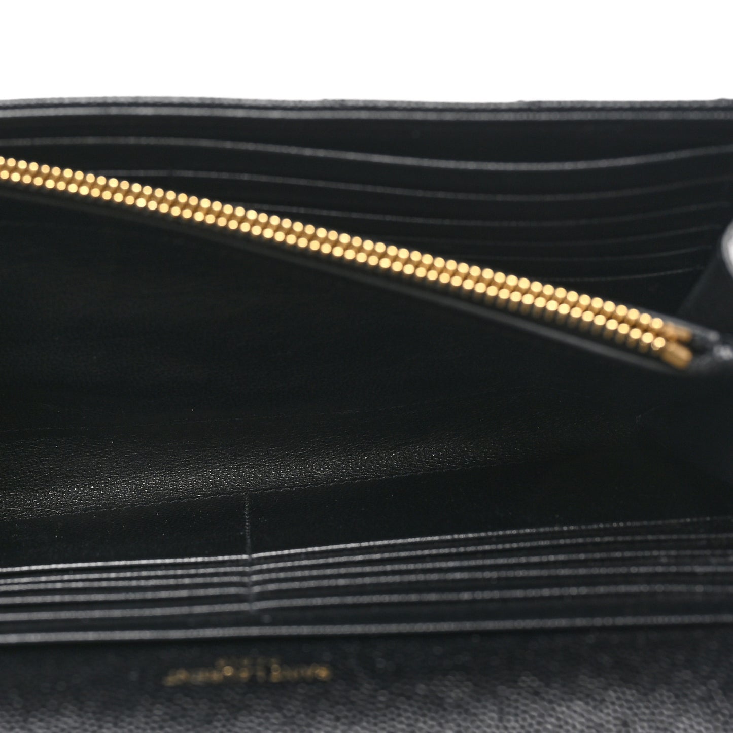 Grain De Poudre Matelasse Chevron Monogram Chain Wallet Black
