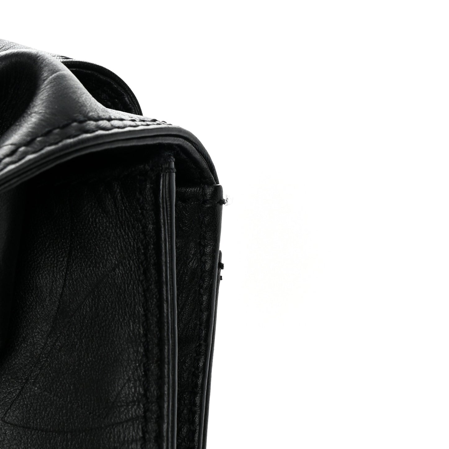 Calfskin Embossed CC Messenger Bag Black
