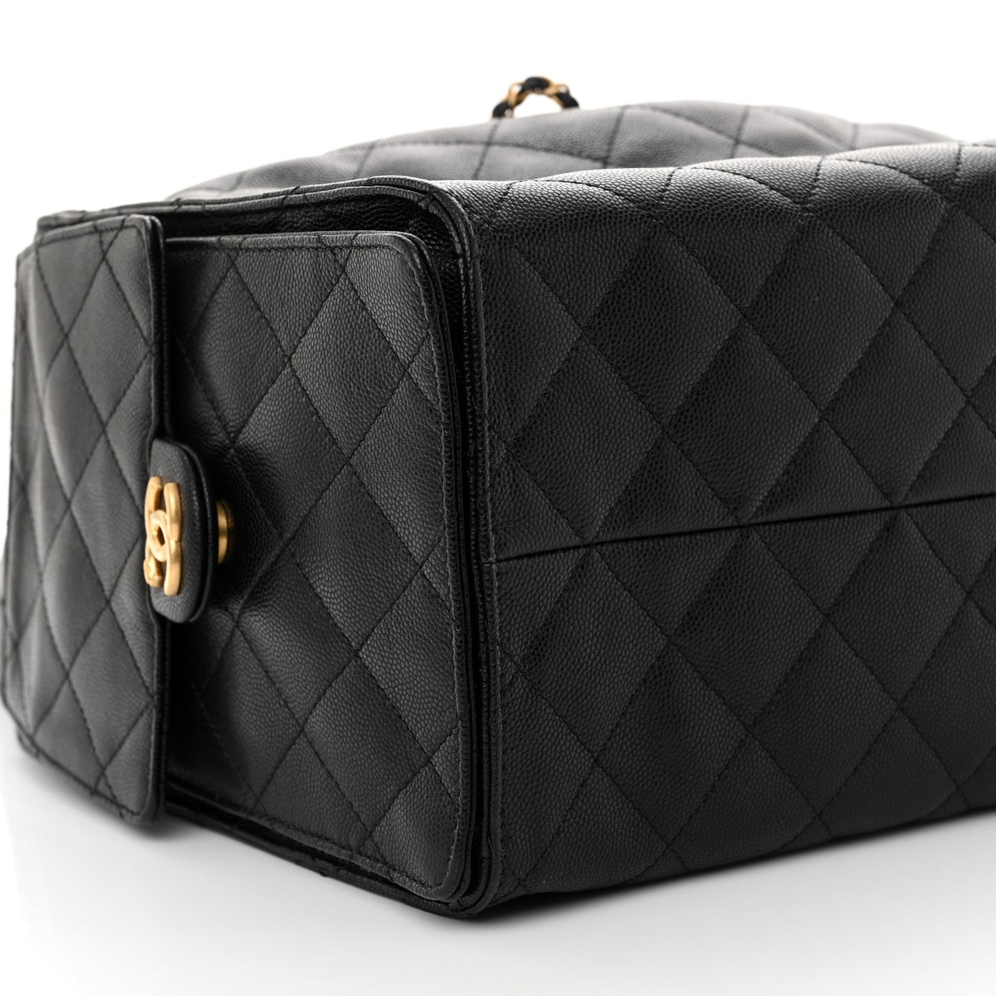 Caviar Quilted Medium Chanel 25 Handbag Black