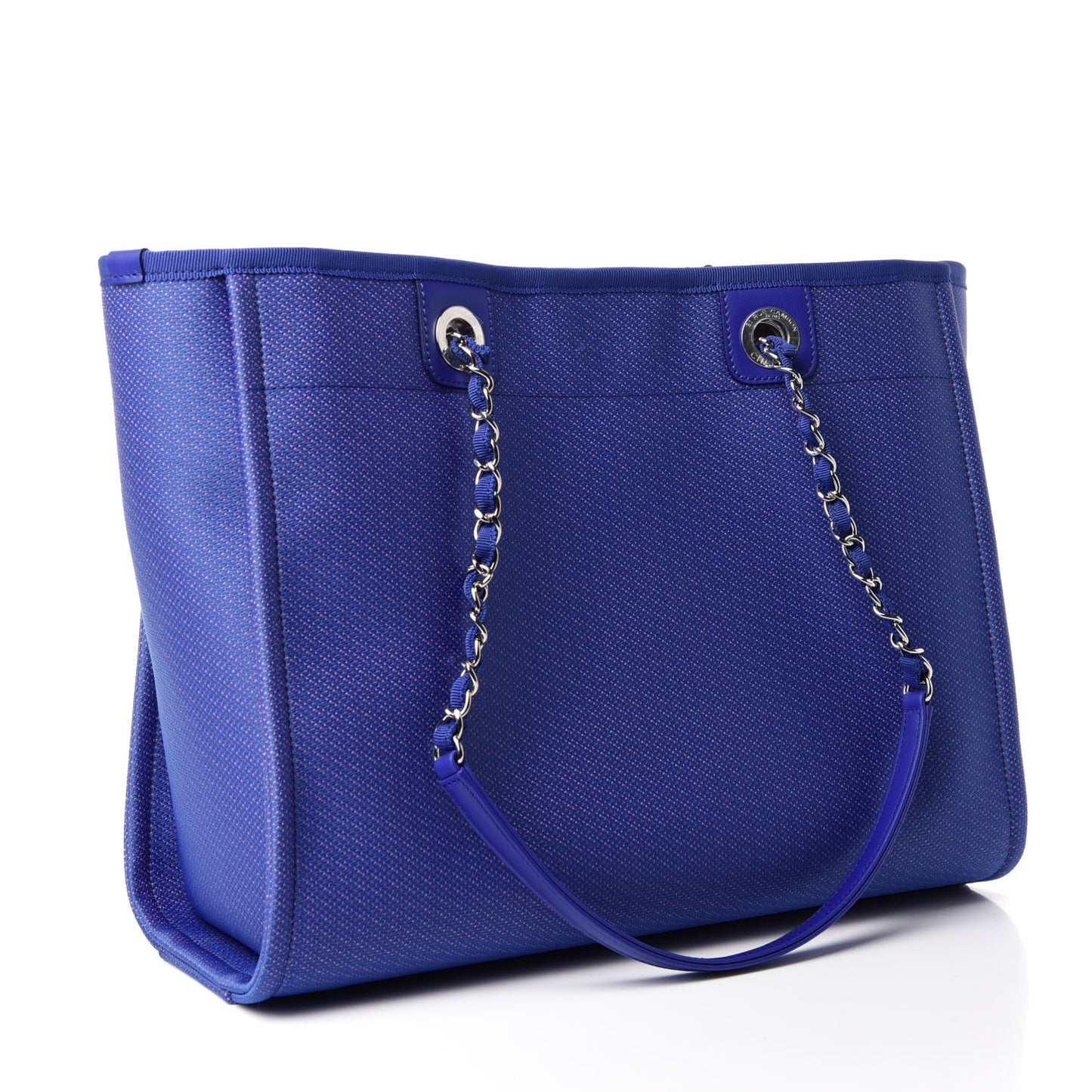 Mixed Fibers Small Deauville Tote Blue Orange