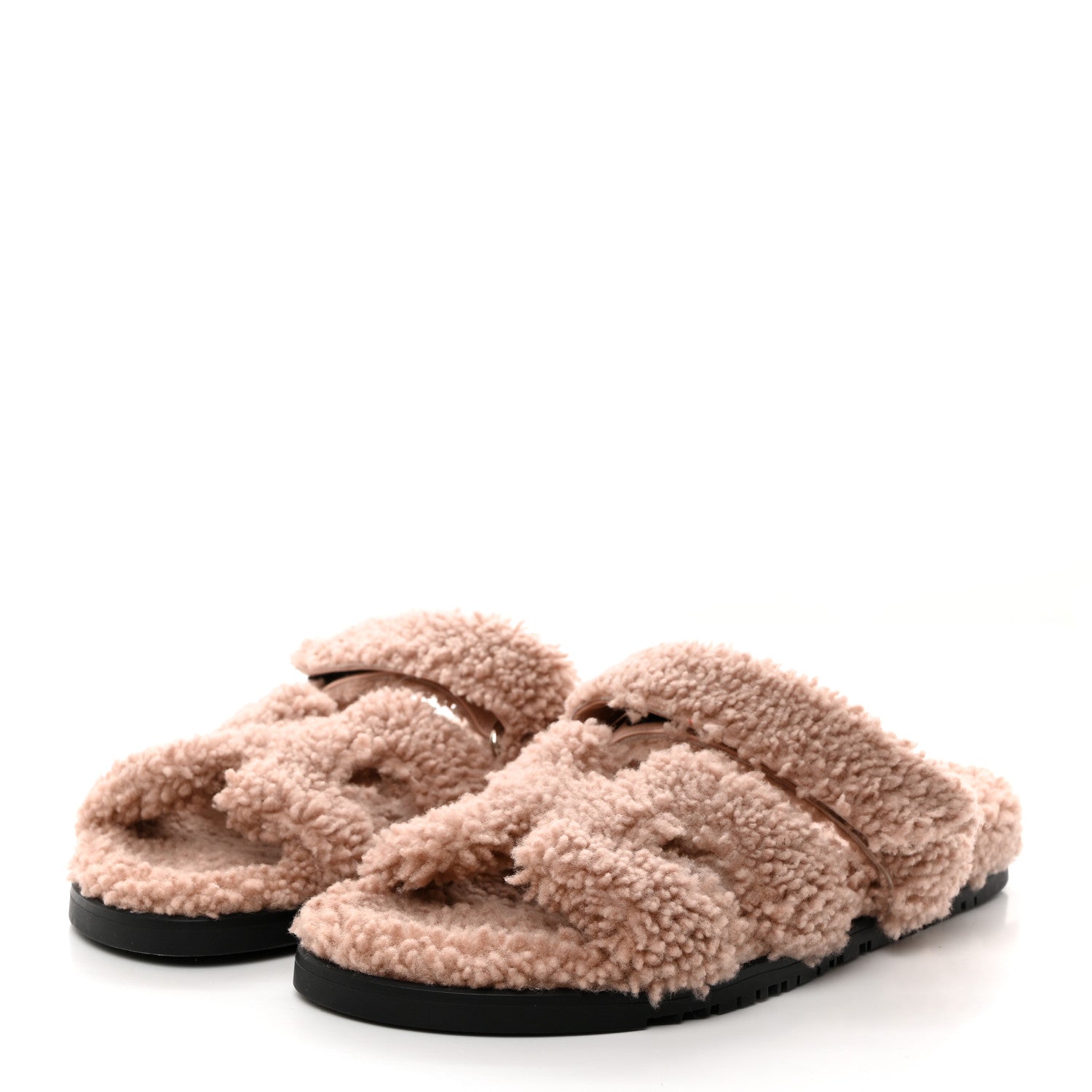 Hermes Woolskin Womens Chypre Sandals 40 Bois De Santal 3 of 9