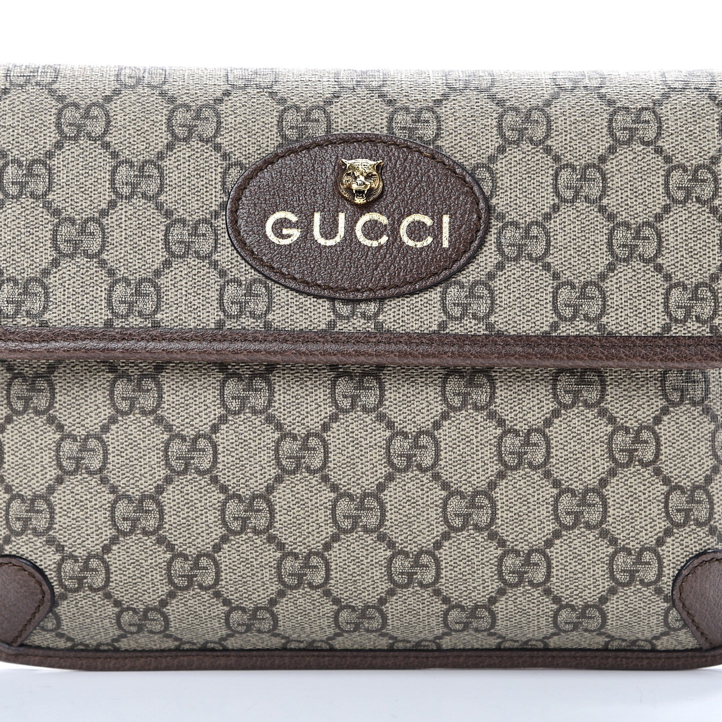 GG Supreme Monogram Neo Vintage Web Belt Bag Brown