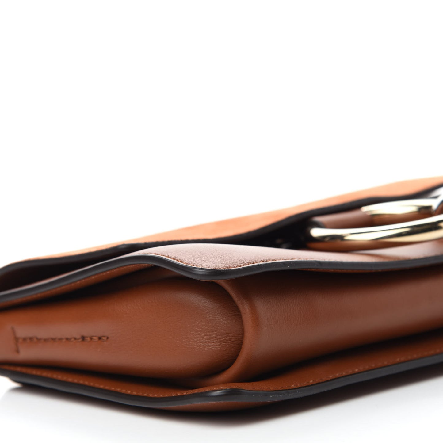Suede Calfskin Small Faye Shoulder Bag Tobacco