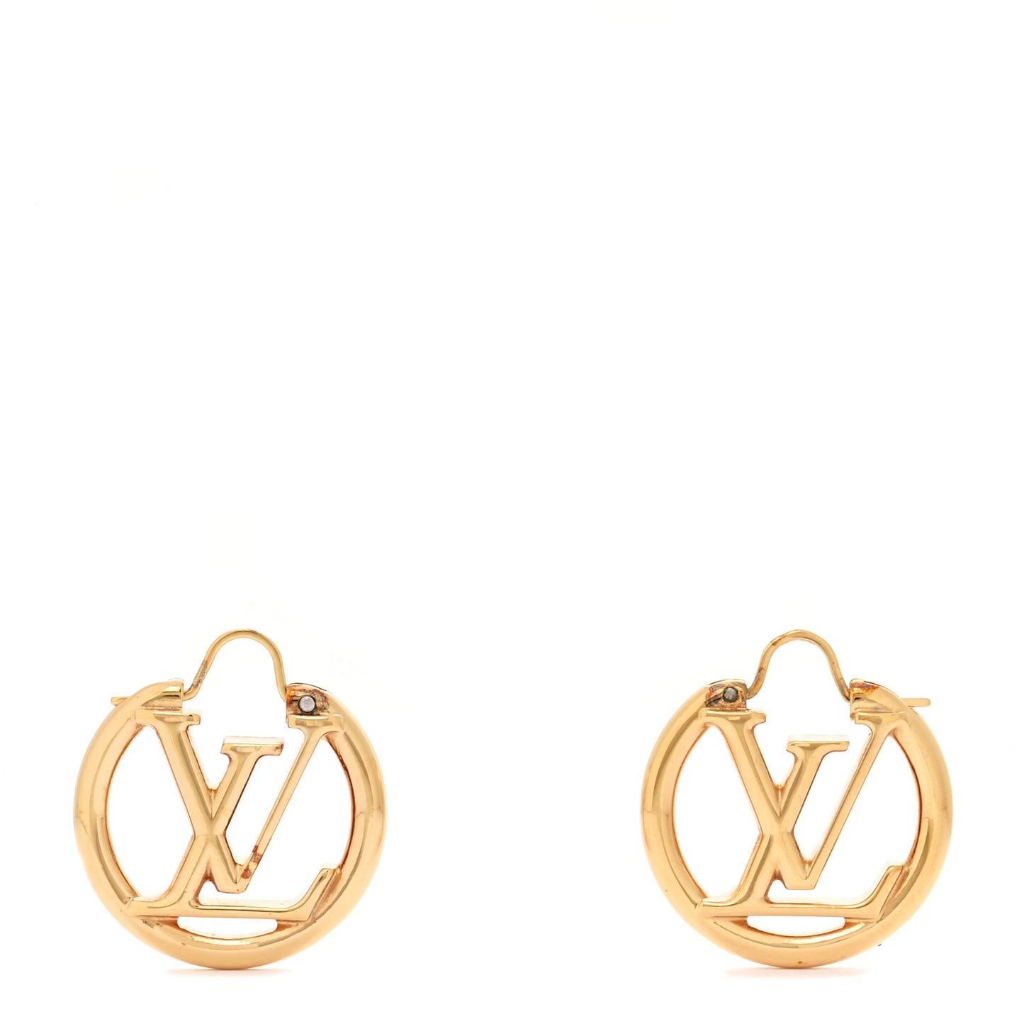 Metal Small Louise Hoop Earrings Gold
