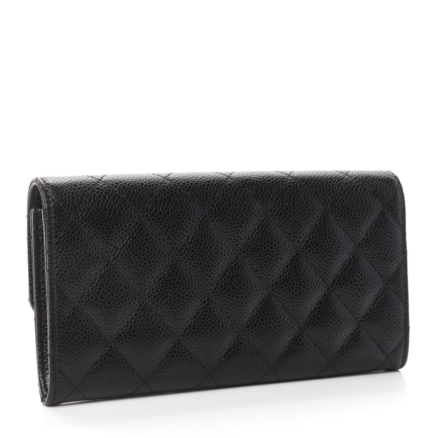 Chanel Caviar Quilted Large Gusset Flap Wallet Black 3 of 9