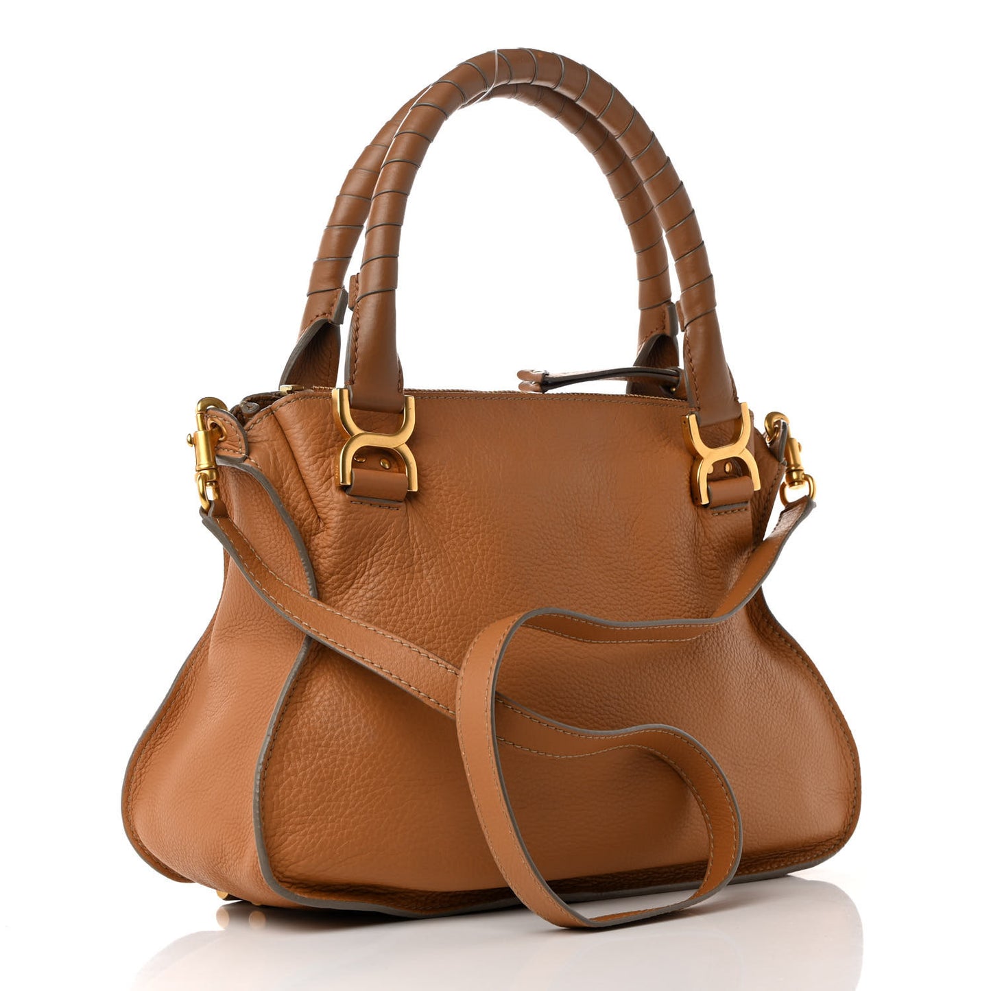 Calfskin Medium Marcie Satchel Gingerbread