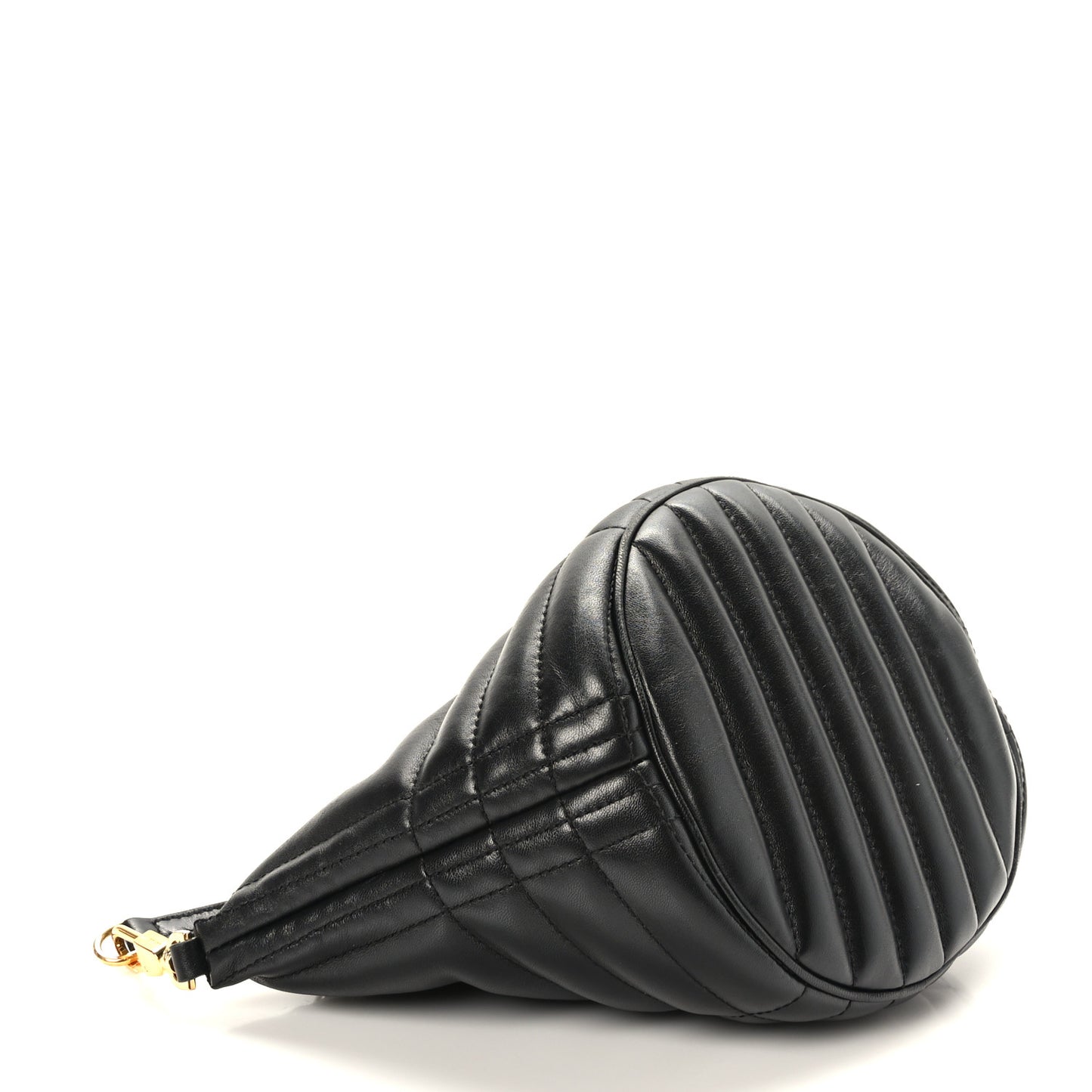 Lambskin Quilted Small Crescent Lola Bag Black