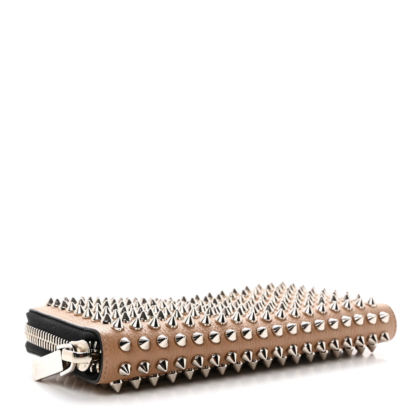 Calfskin Panettone Spiked Zip Around Wallet Dune