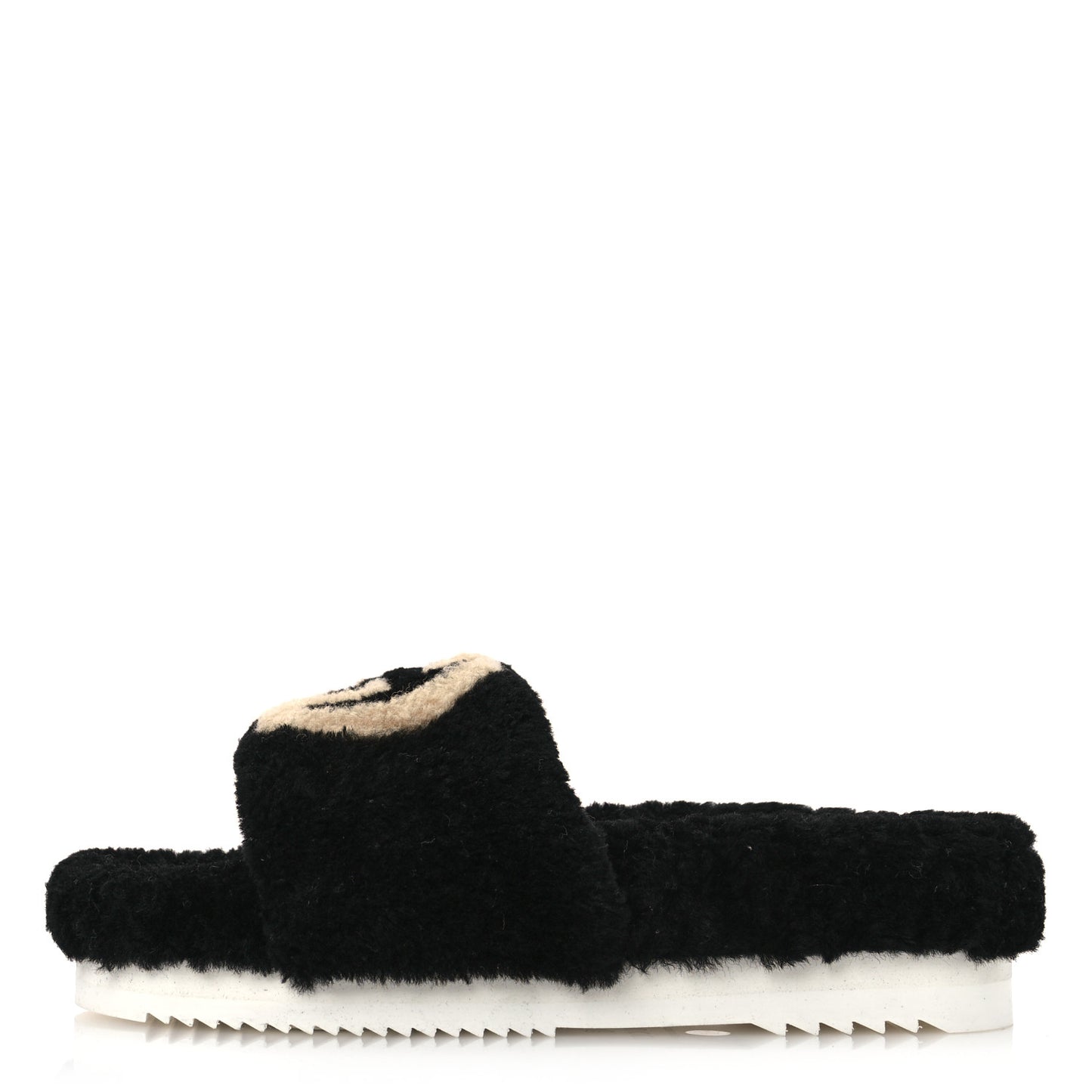 Shearling Womens Eileen Slide Sandals 37 Black Butterscotch