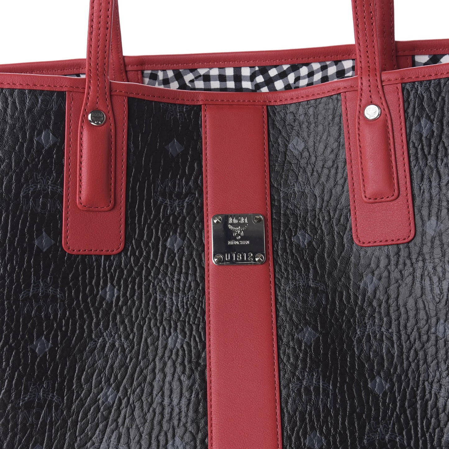 Visetos Medium Liz Reversible Shopper Tote Black Red