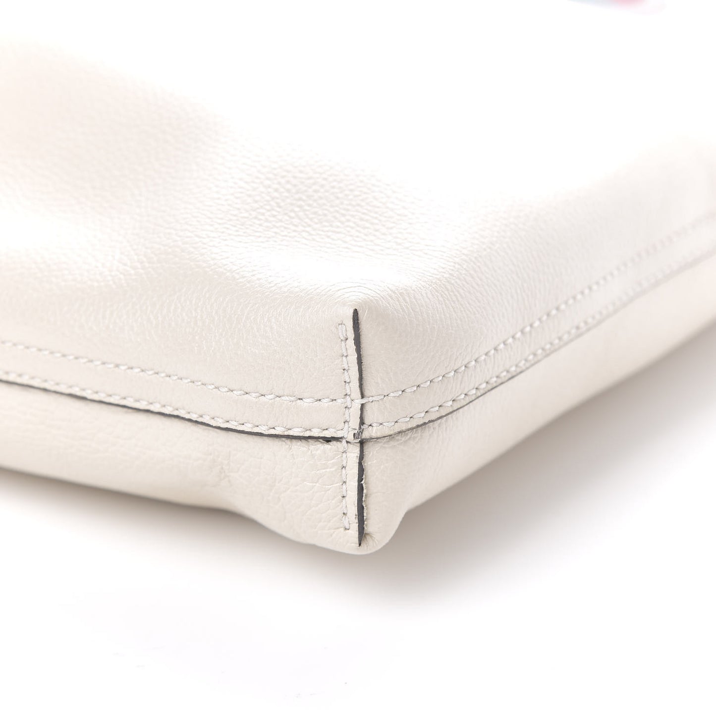 Calfskin Mens Logo Tote White