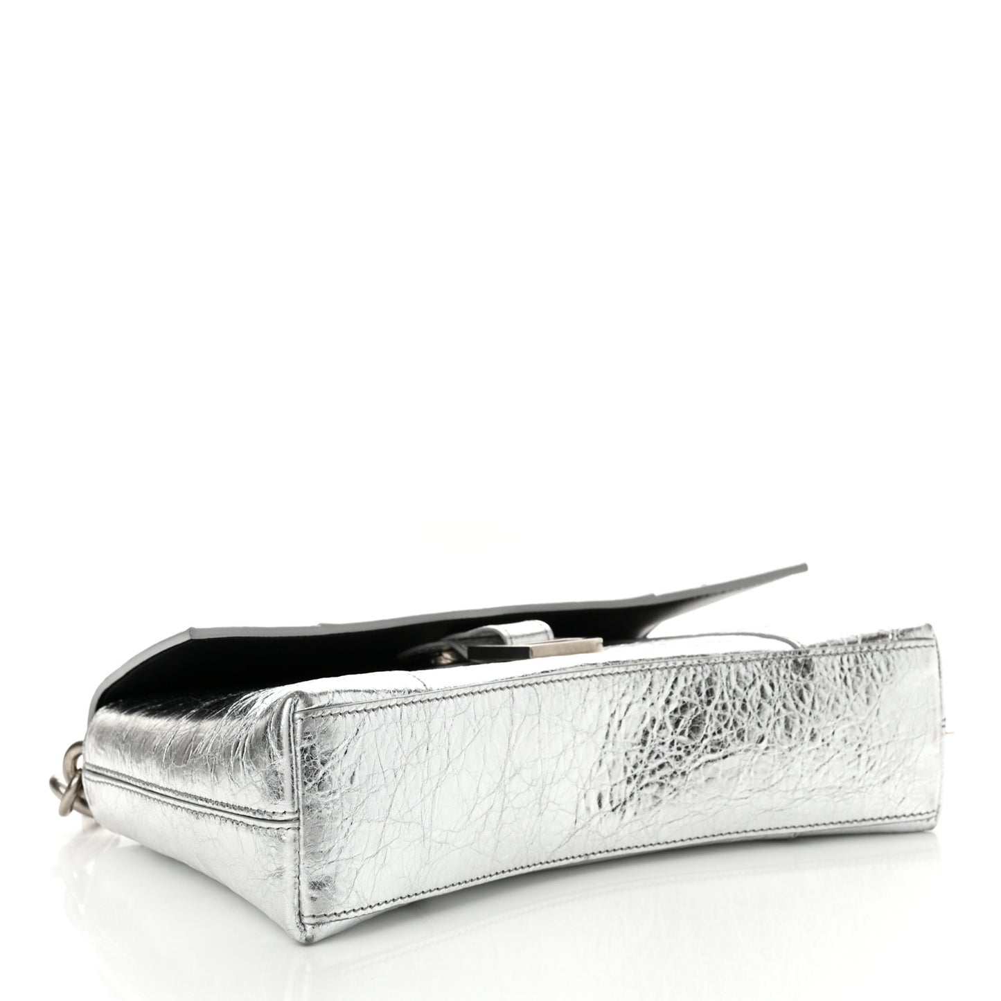 Metallic Calfskin Downtown Chain Shoulder Bag XS Silver