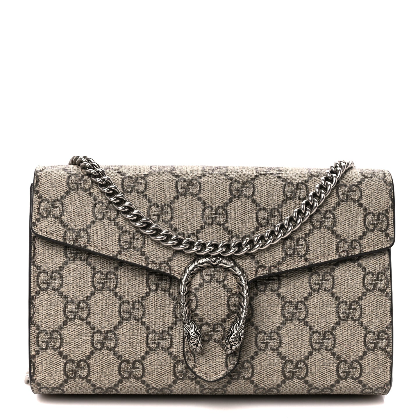 GG Supreme Monogram Mini Dionysus Chain Wallet Beige Taupe