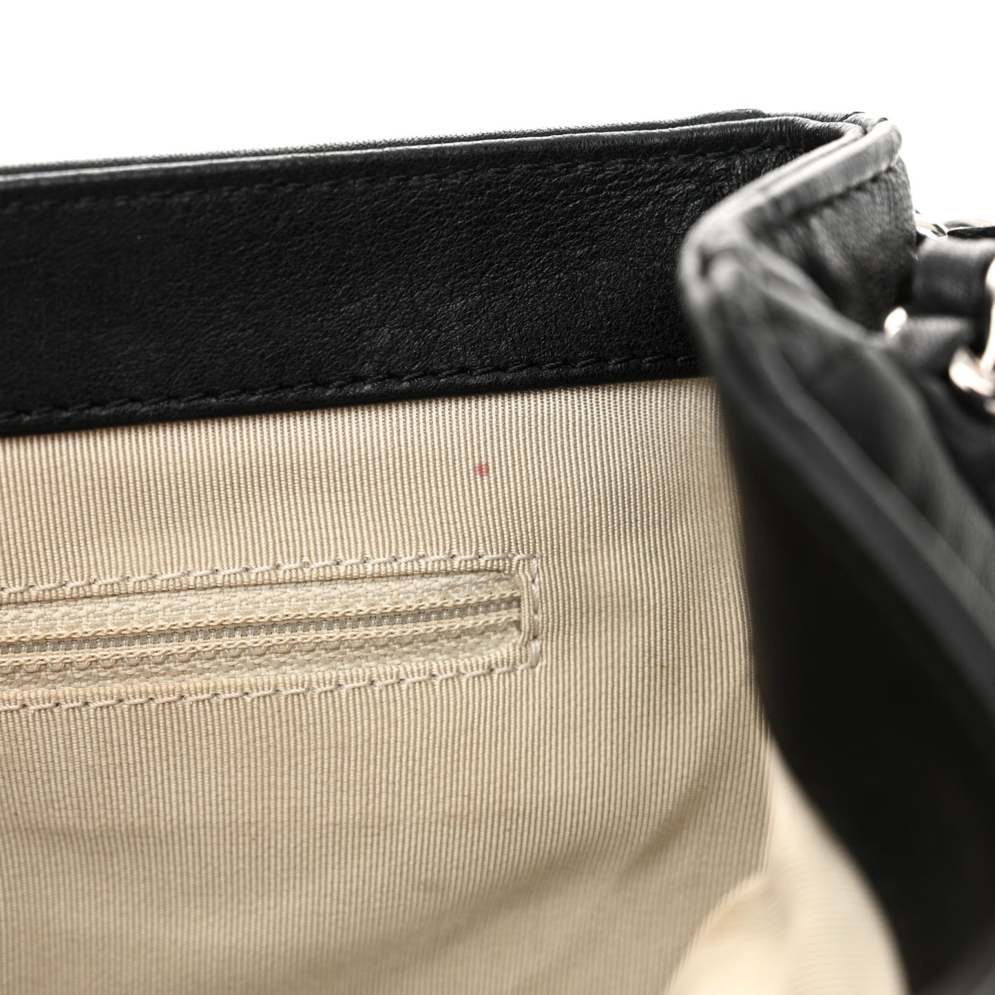 Washed Lambskin Quilted Medium Chain Around Messenger Black