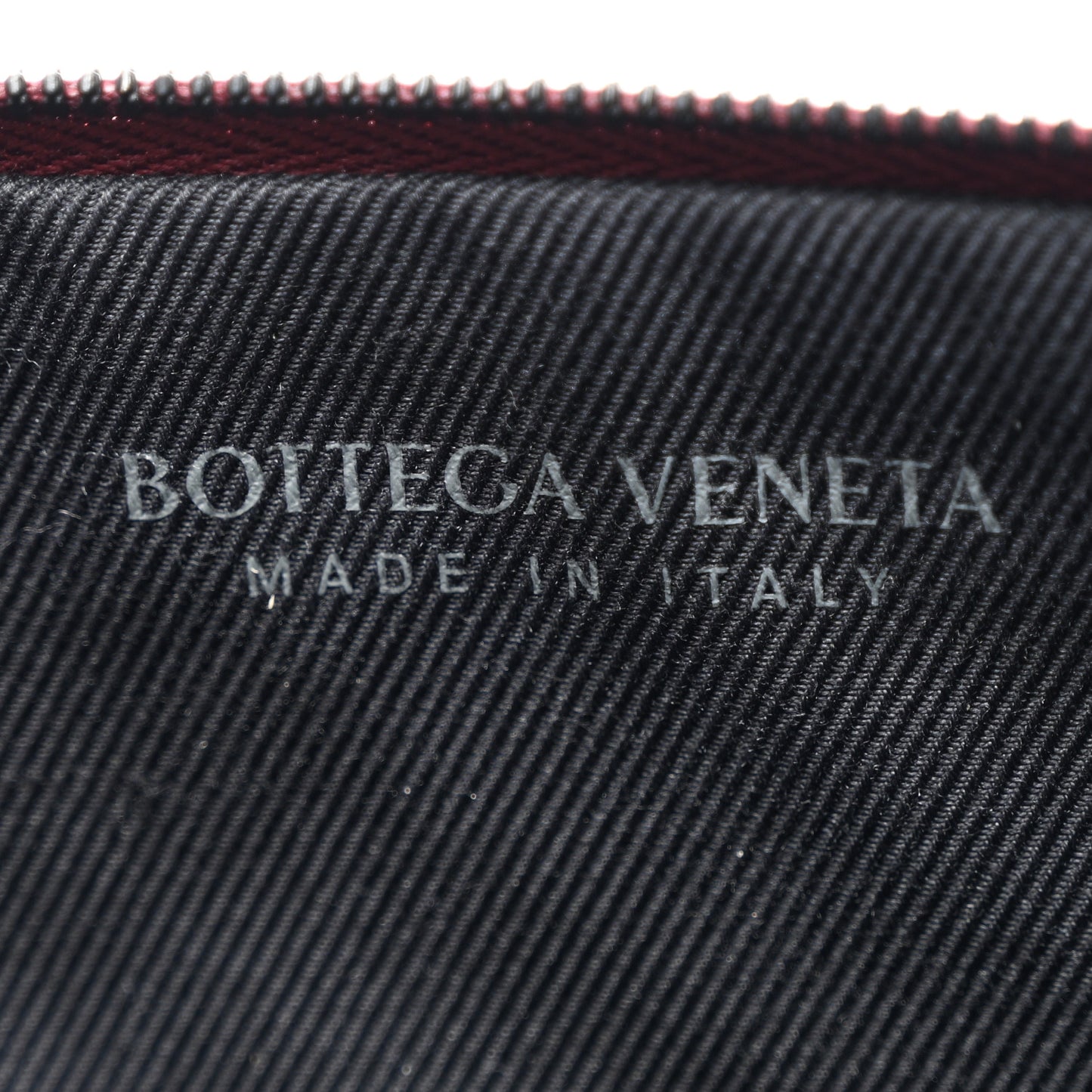 Nappa Intrecciato Wristlet Zip Pouch Bordeaux