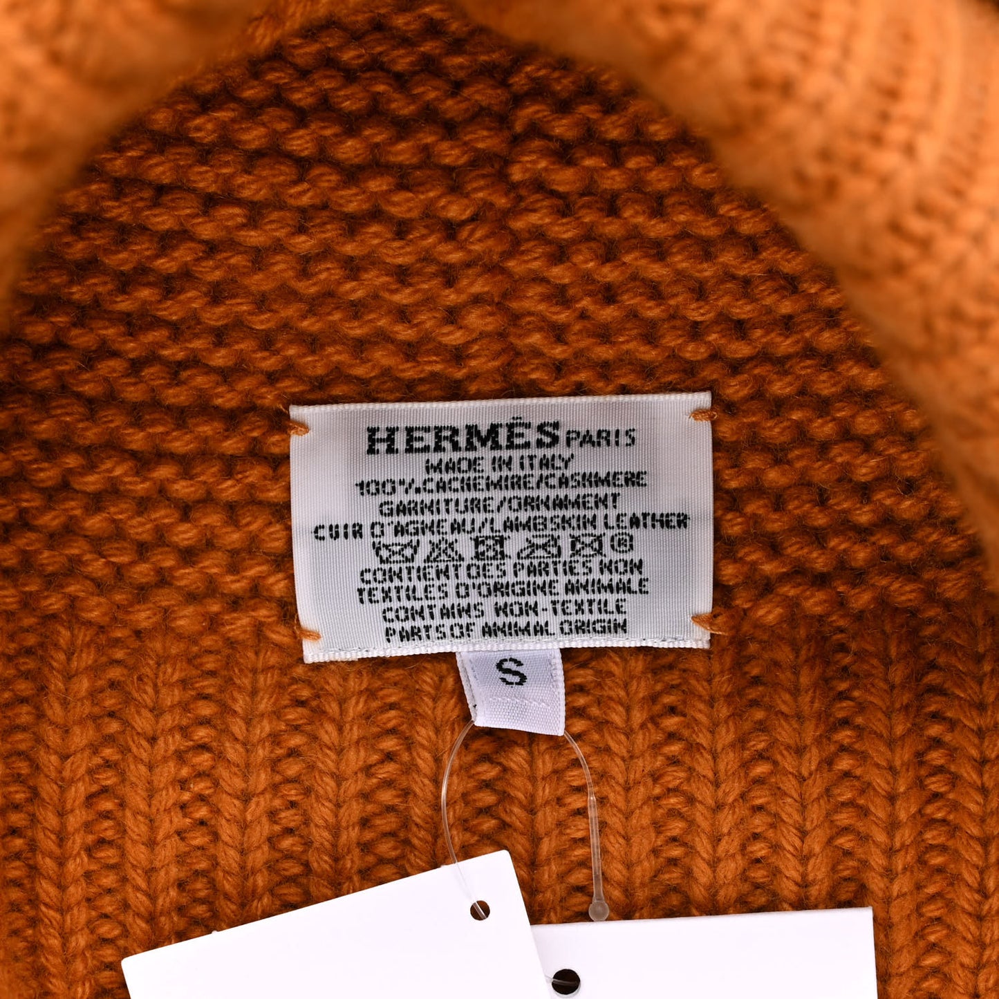 Cashmere Knit Boston Beanie Hat S Brun Fauve