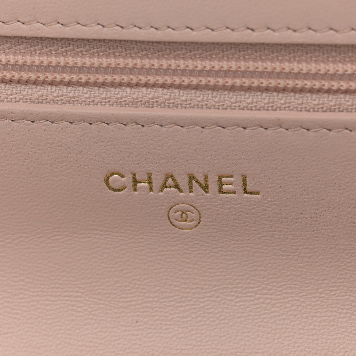 Chanel Lambskin Plexi Quilted Wallet On Chain WOC Light Beige 6 of 15