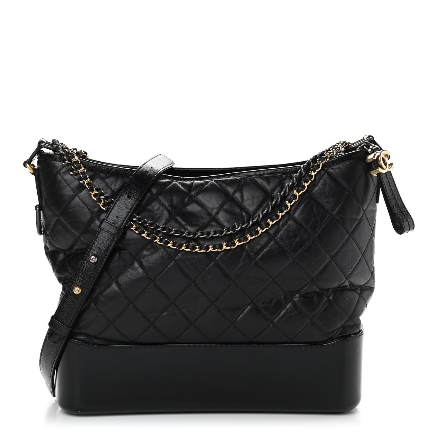 Chanel Aged Calfskin Quilted Large Gabrielle Hobo Black 1 of 12