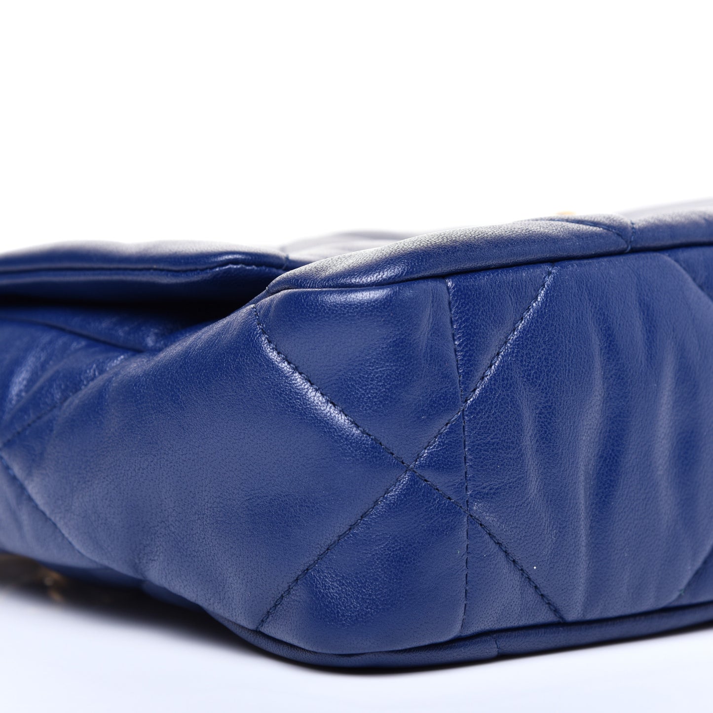 Goatskin Quilted Medium 19 Flap Dark Blue