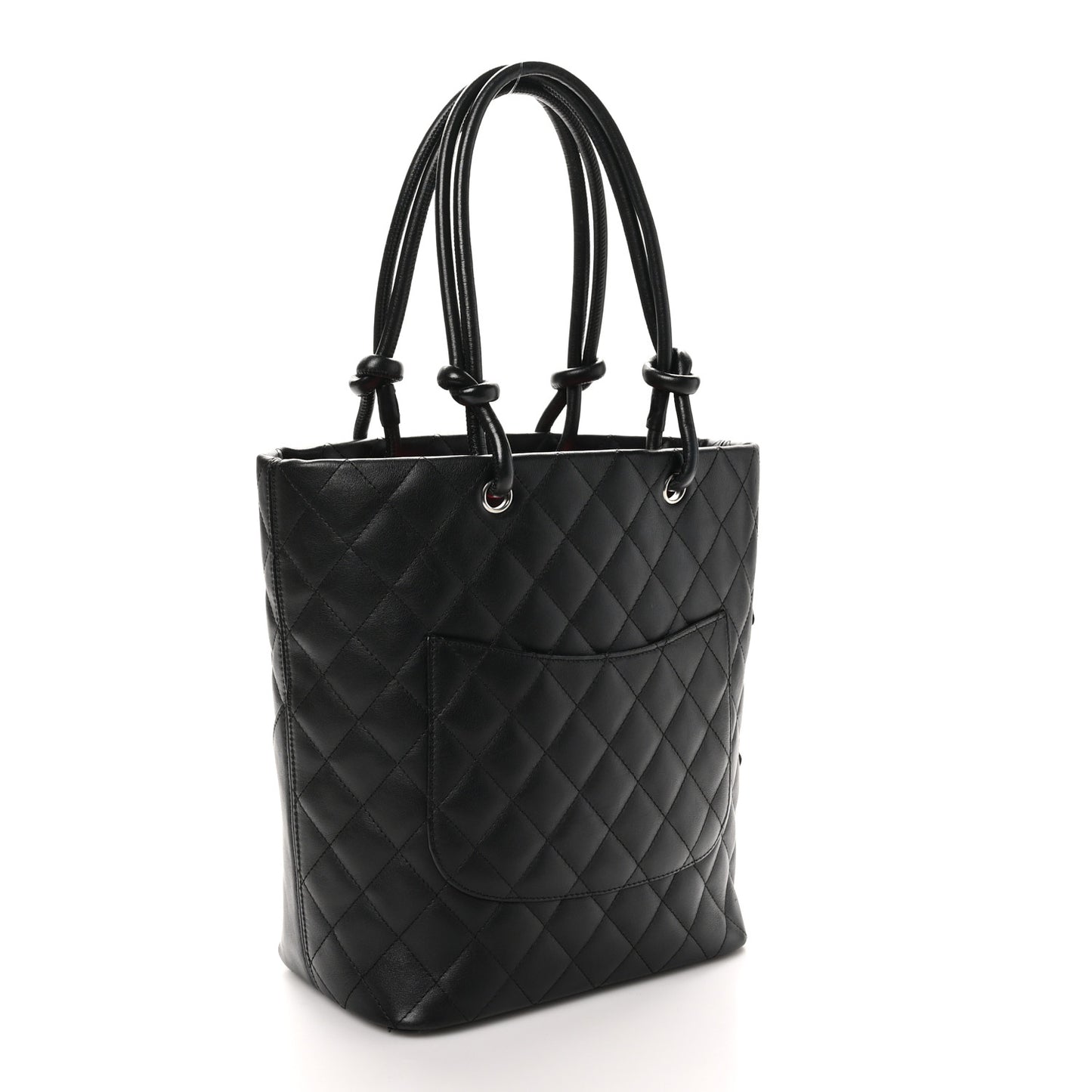 Calfskin Quilted Medium Cambon Tote Black
