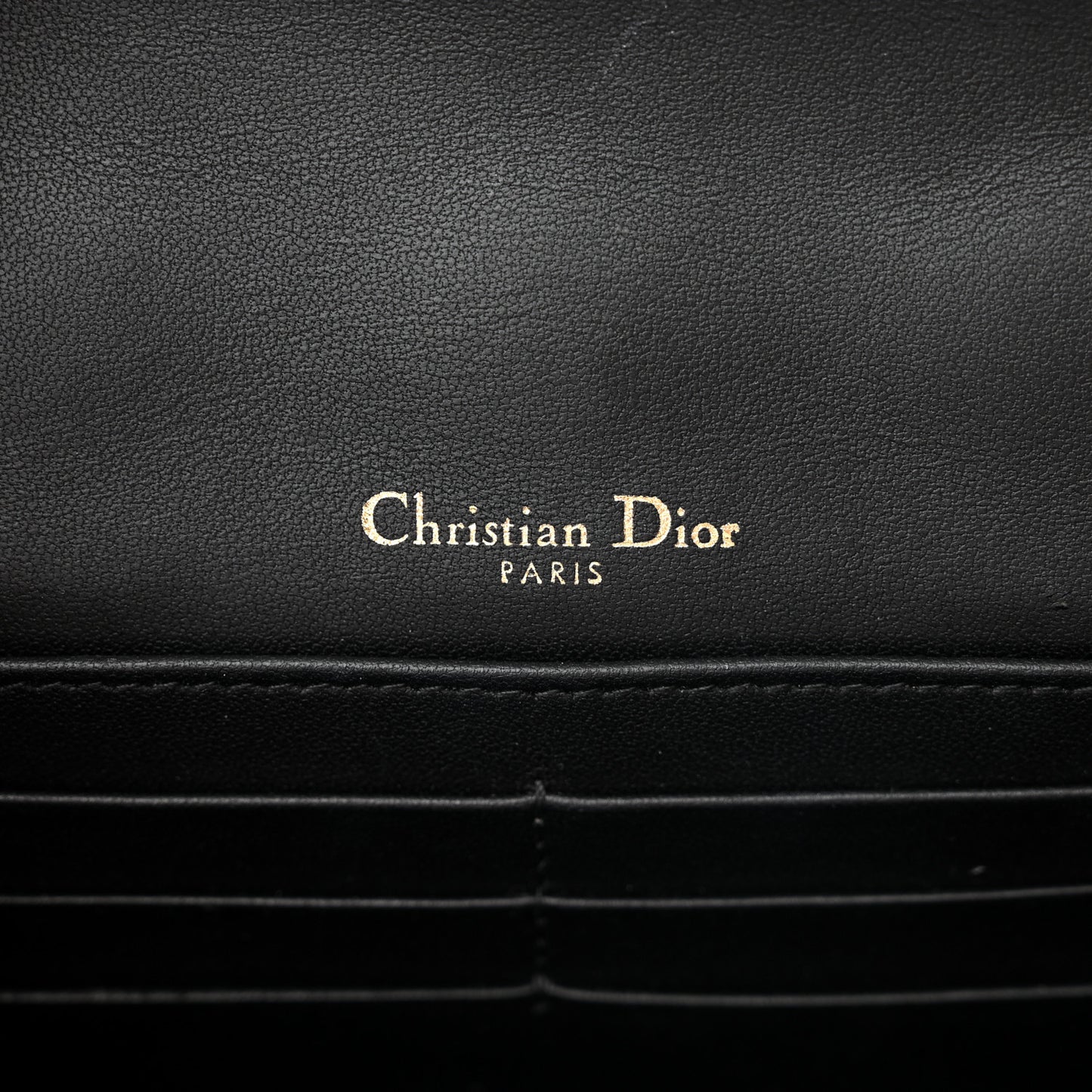 Lambskin Cannage Lady Dior Chain Pouch Black