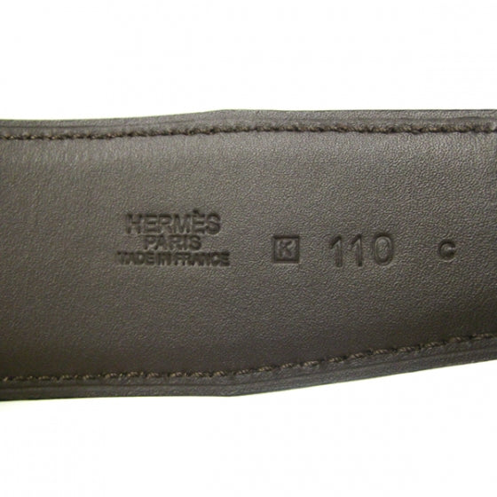 Leather Mens Belt w/ Gold H Buckle Black