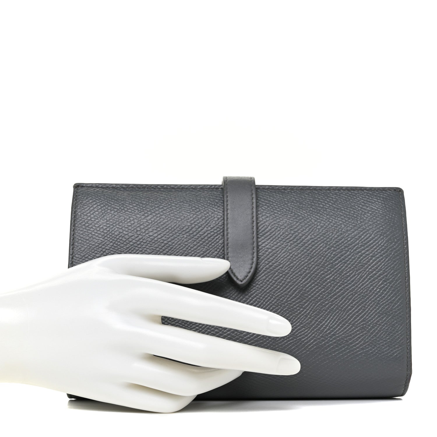 Celine Grained Calfskin Large Multifunction Strap Wallet Grey 2 of 14