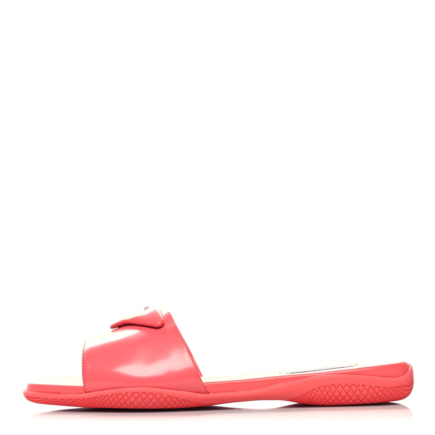 Spazzolato Triangle Logo Slide Flat Sandals 38 Corallo