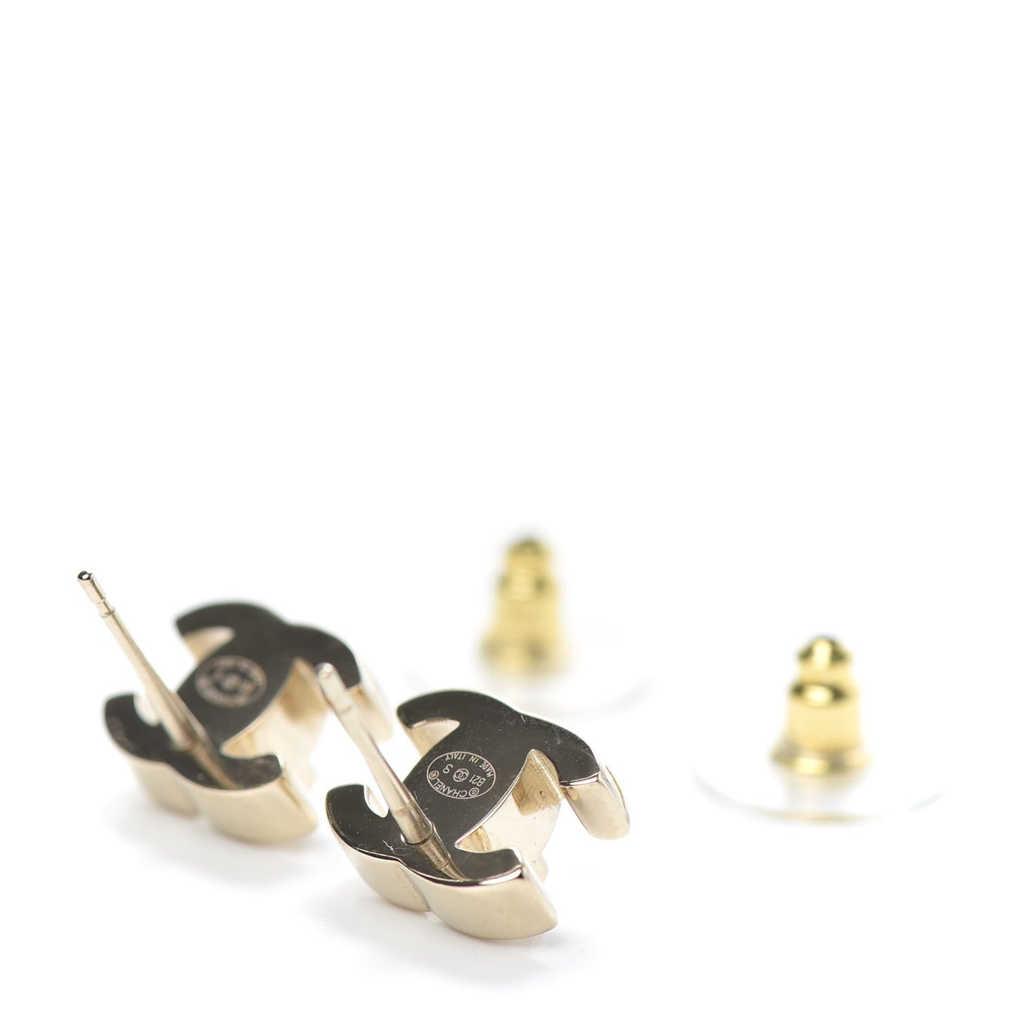 Metal CC Turnlock Earrings Gold