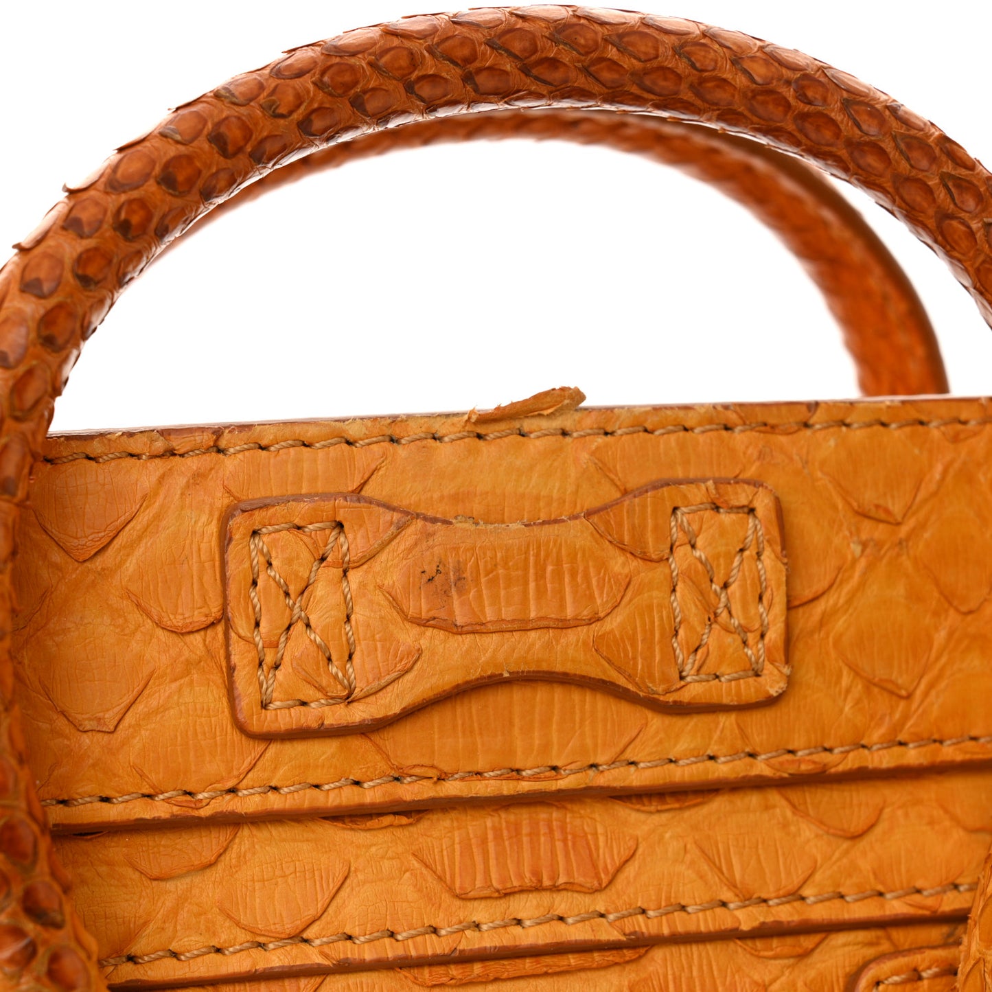 Snakeskin Calfskin Nano Luggage Yellow