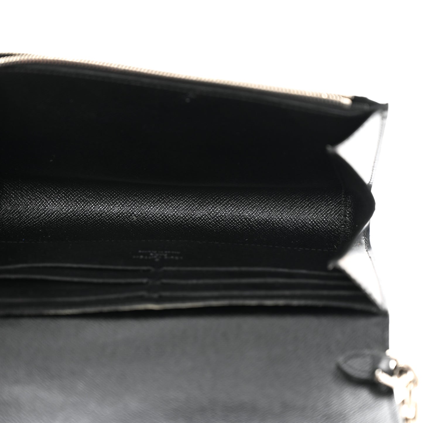 Epi Chain Flower Print Twist Chain Wallet Black