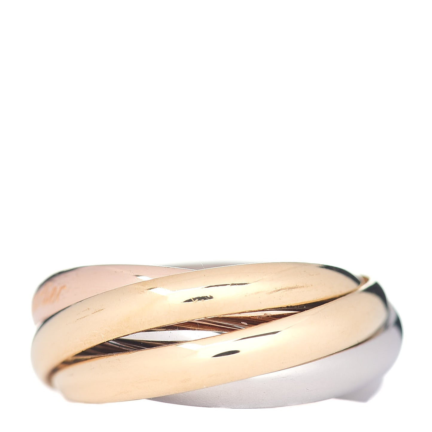 18K Pink Yellow White Gold Les Must De Trinity Five Band Ring 51 5.75