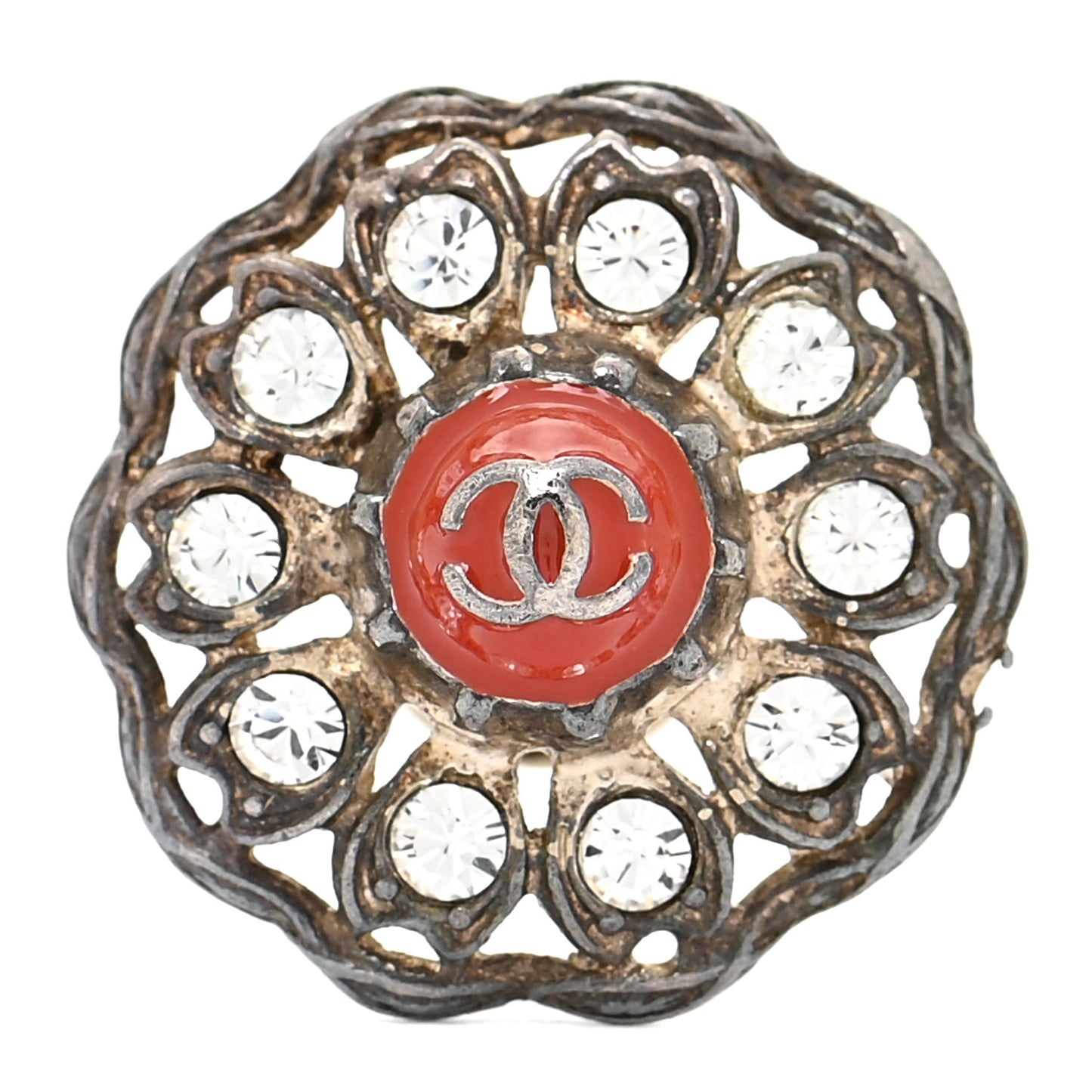 Crystal Gripoix CC Brooch