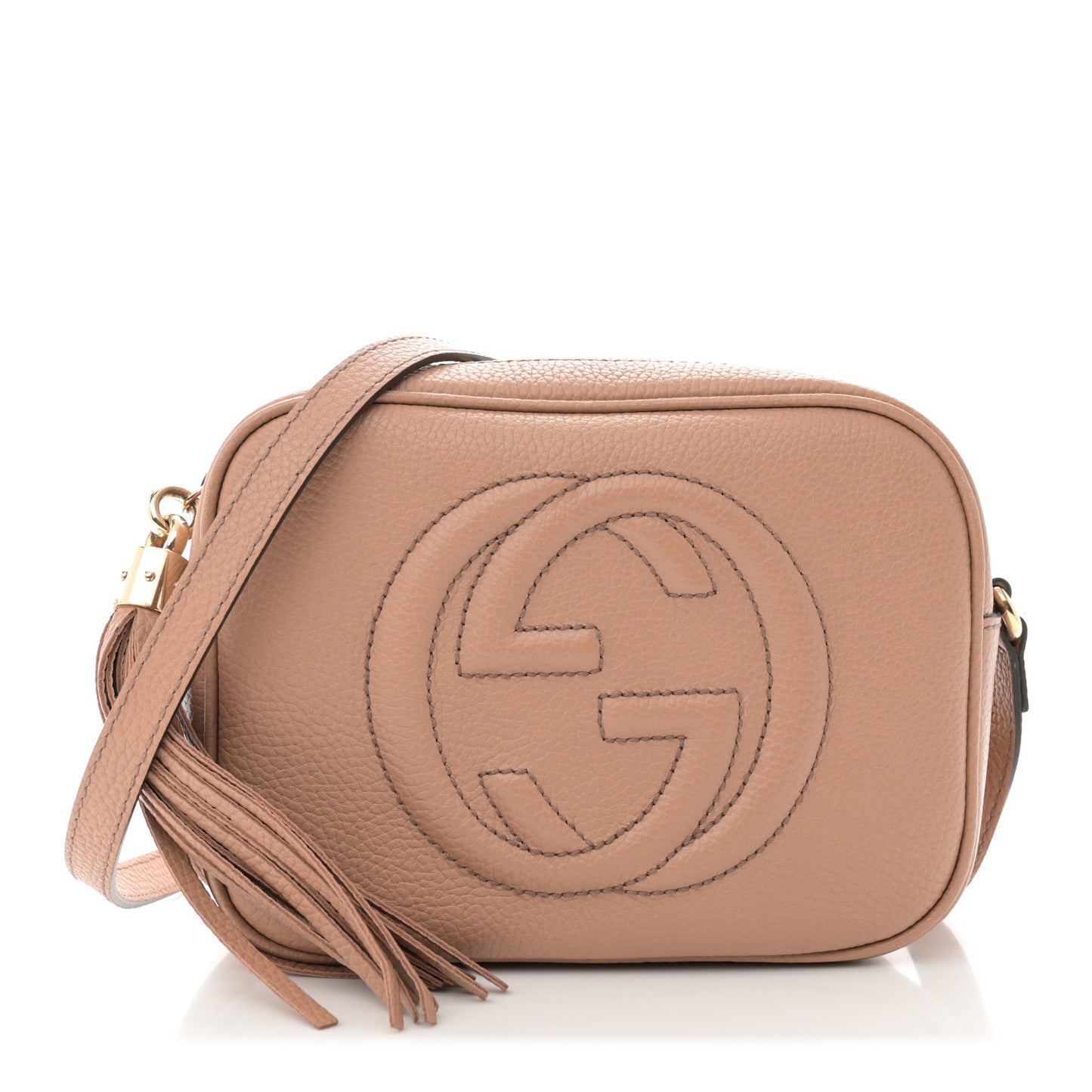 Pebbled Calfskin Small Soho Disco Bag Camelia