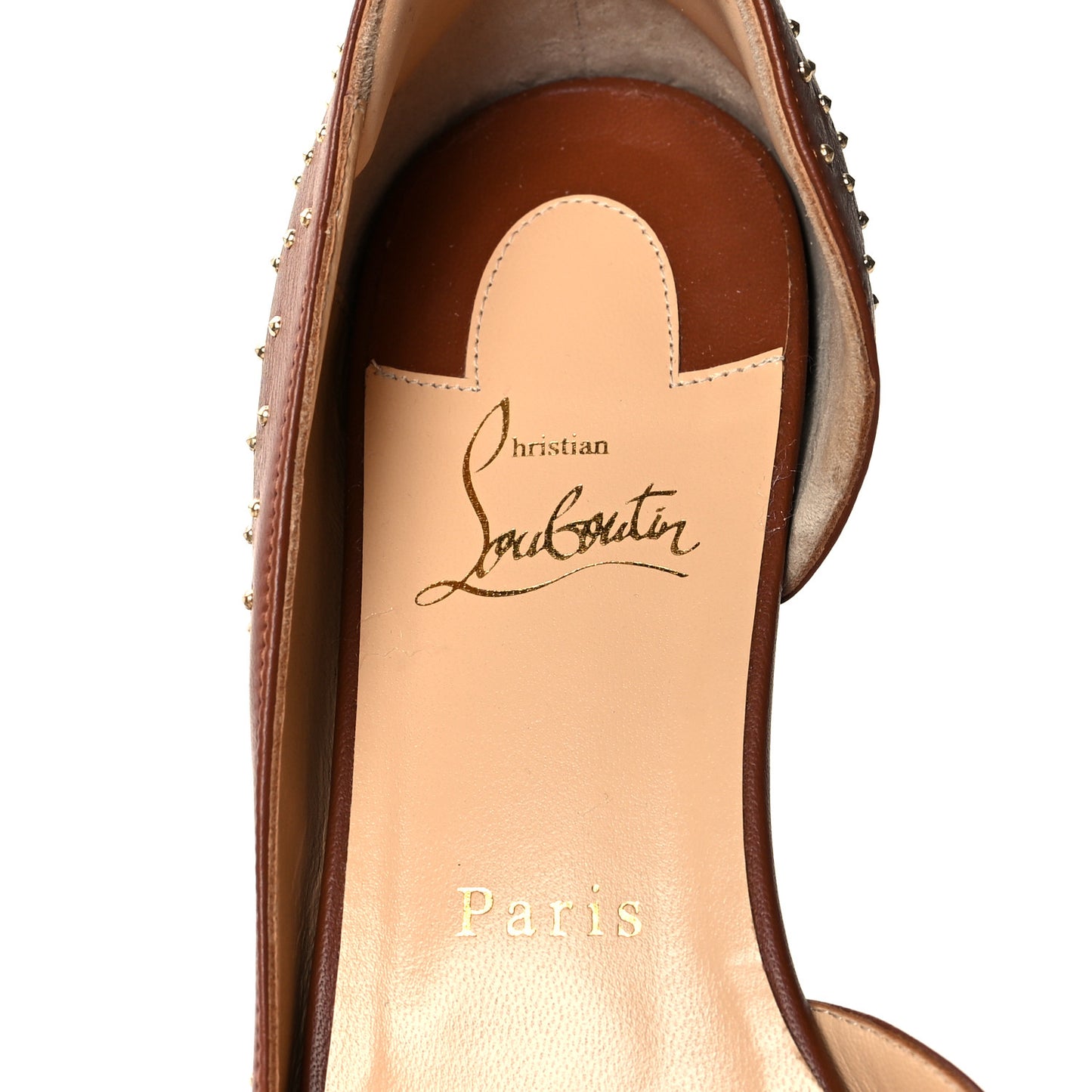 Nappa Studded Iriza Flats 39.5 Cuoio