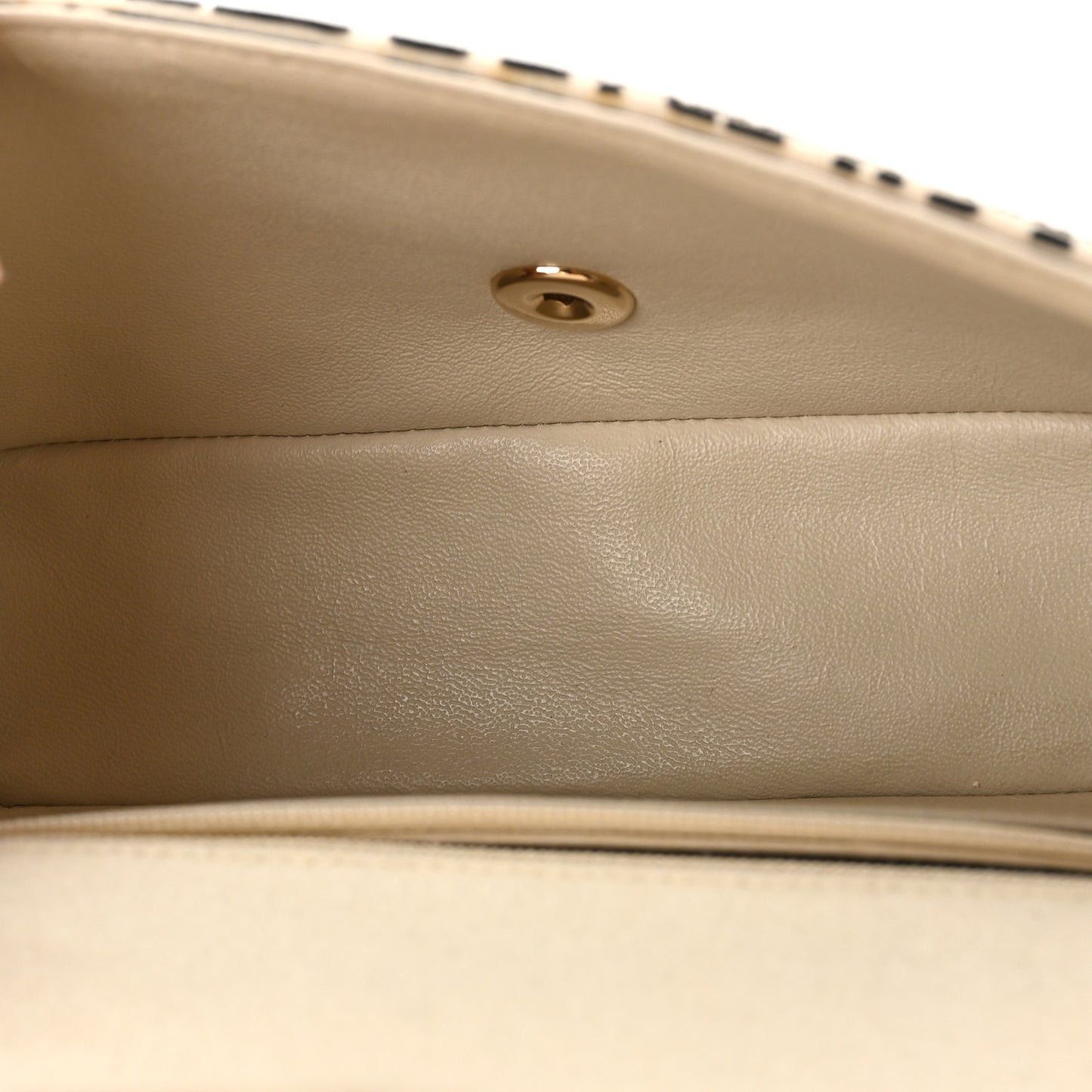 Felt Crystal Mini Rectangular Flap Beige Multicolor