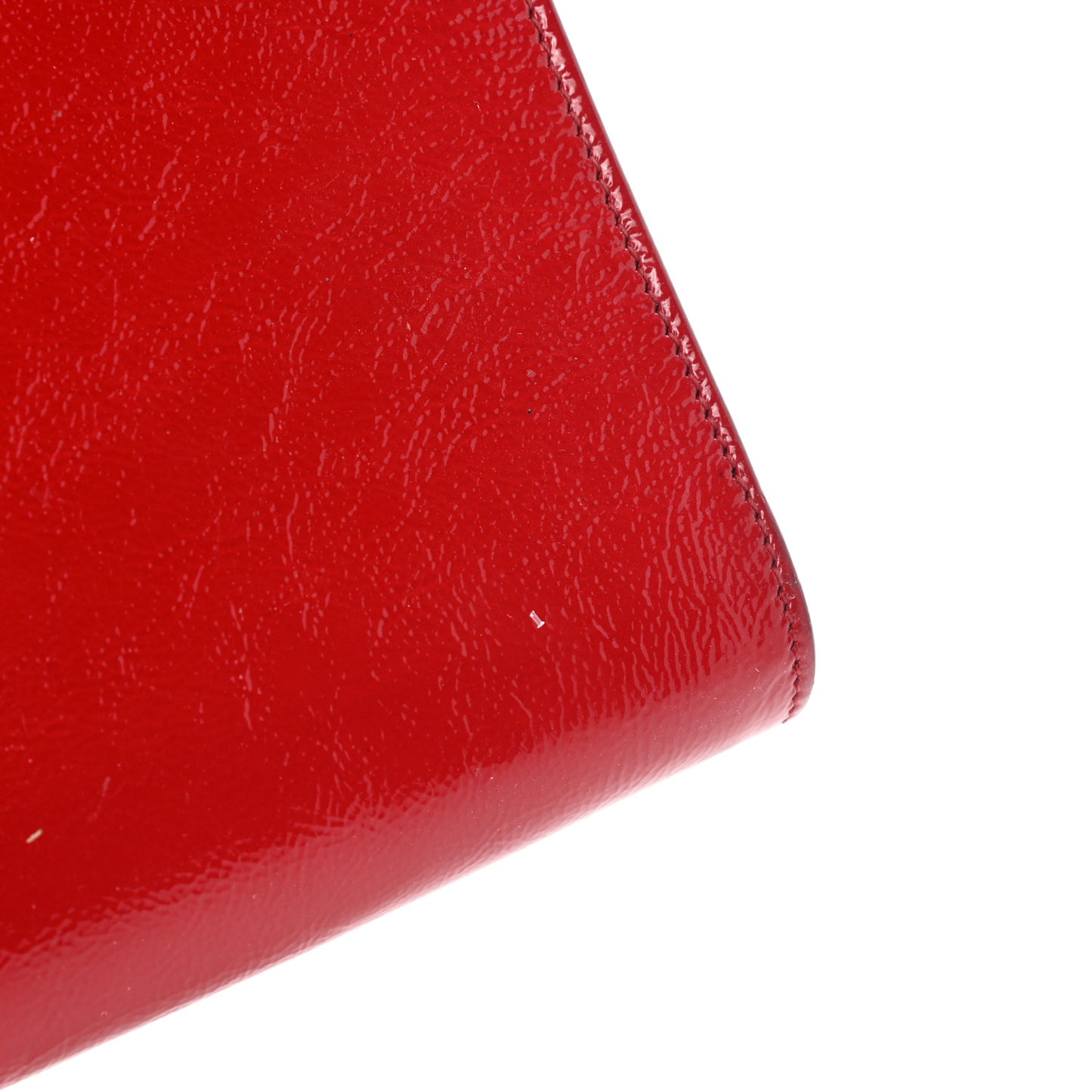Textured Patent Monogram Large Belle De Jour Clutch Red
