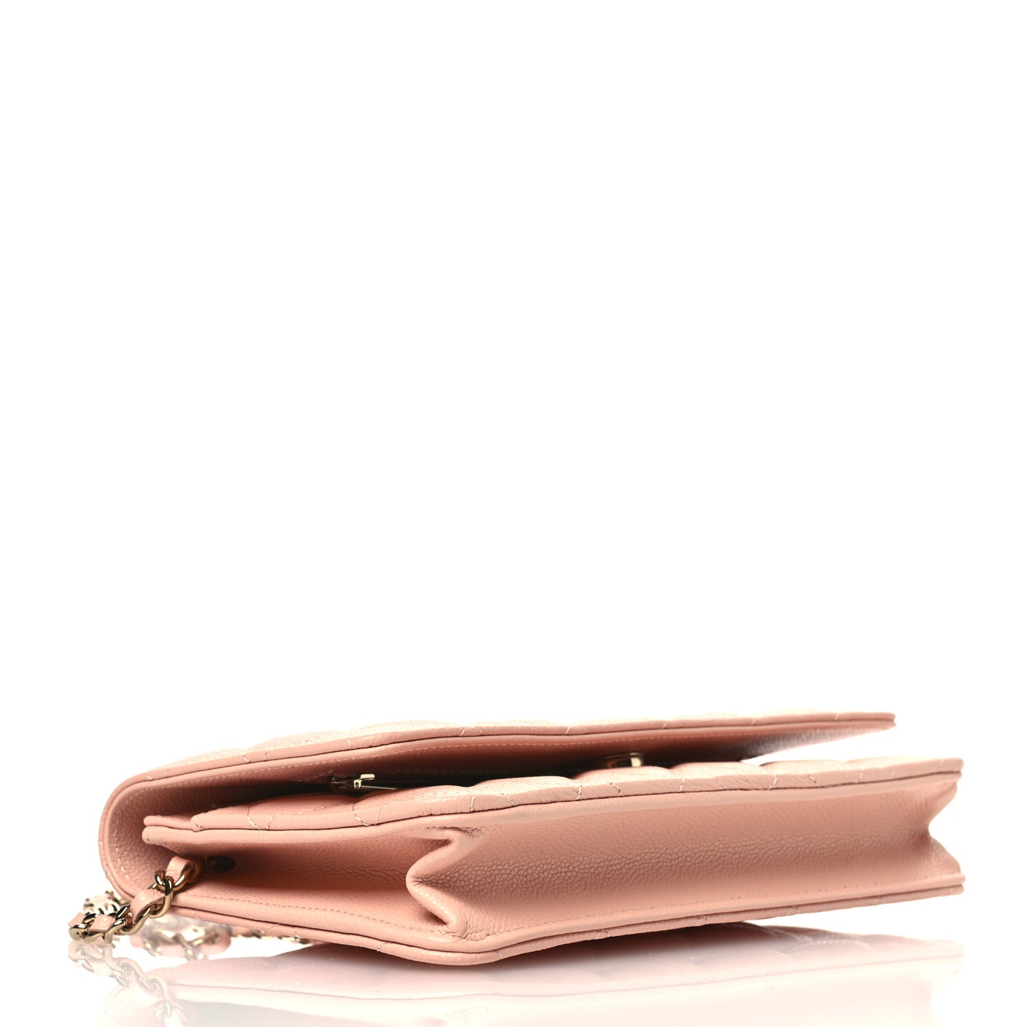 Caviar Quilted Wallet On Chain WOC Light Pink