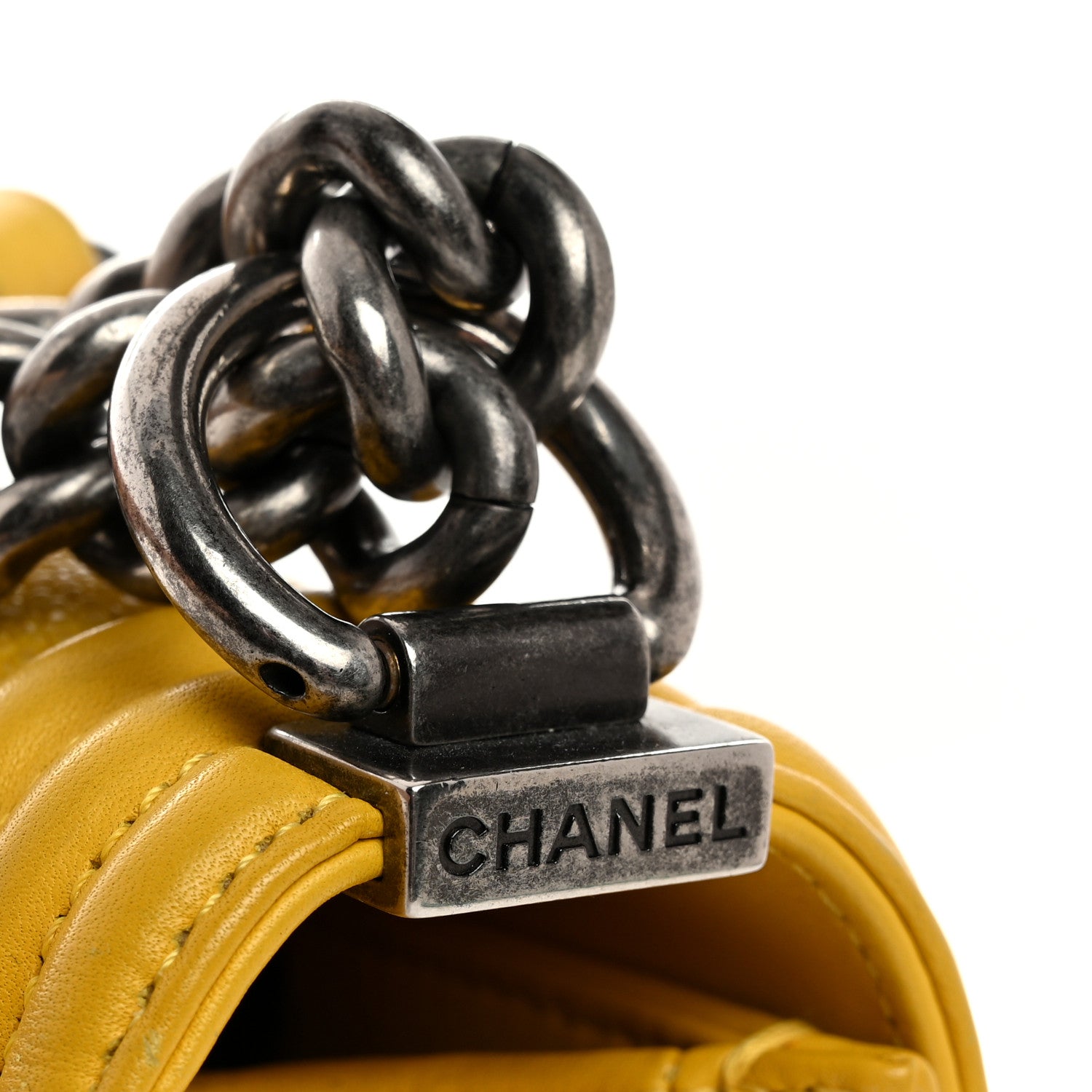 Chanel Galuchat Stingray Small Boy Flap Yellow 12 of 12