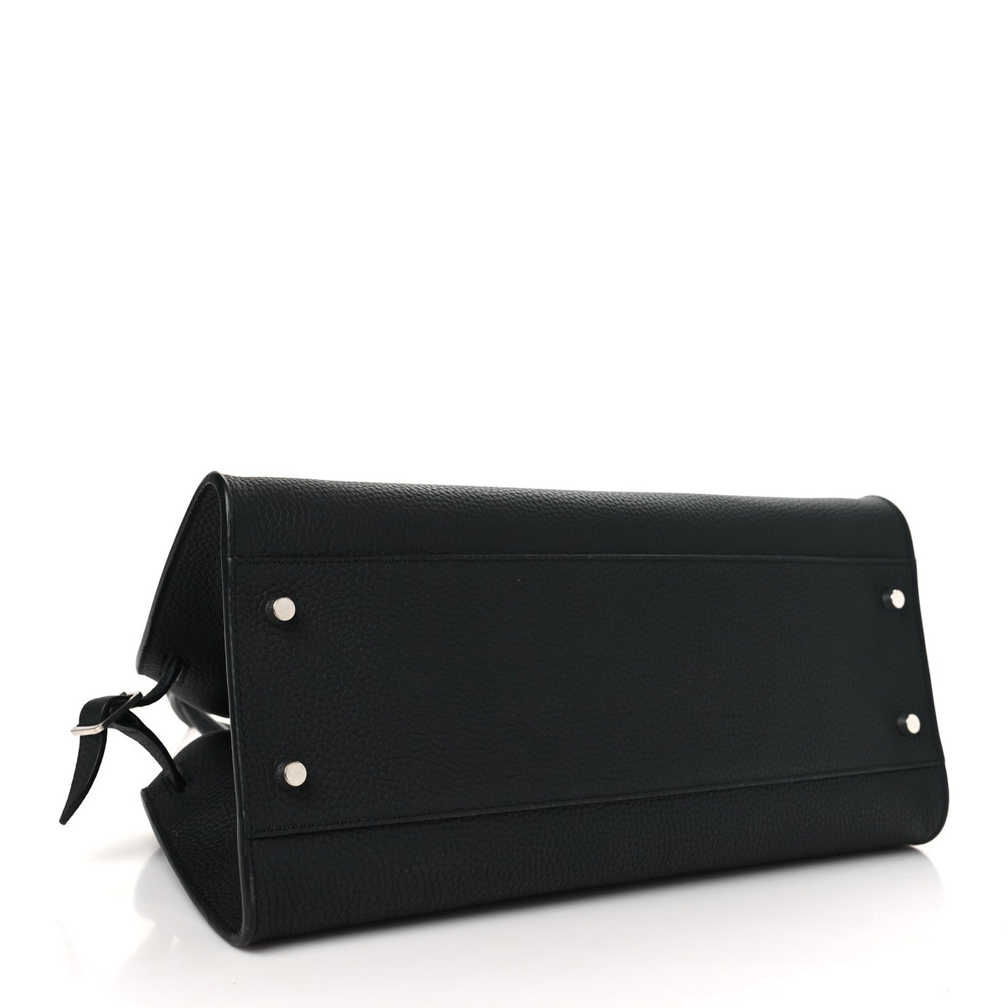 Matte Grained Calfskin Margaux Shoulder 12 Black