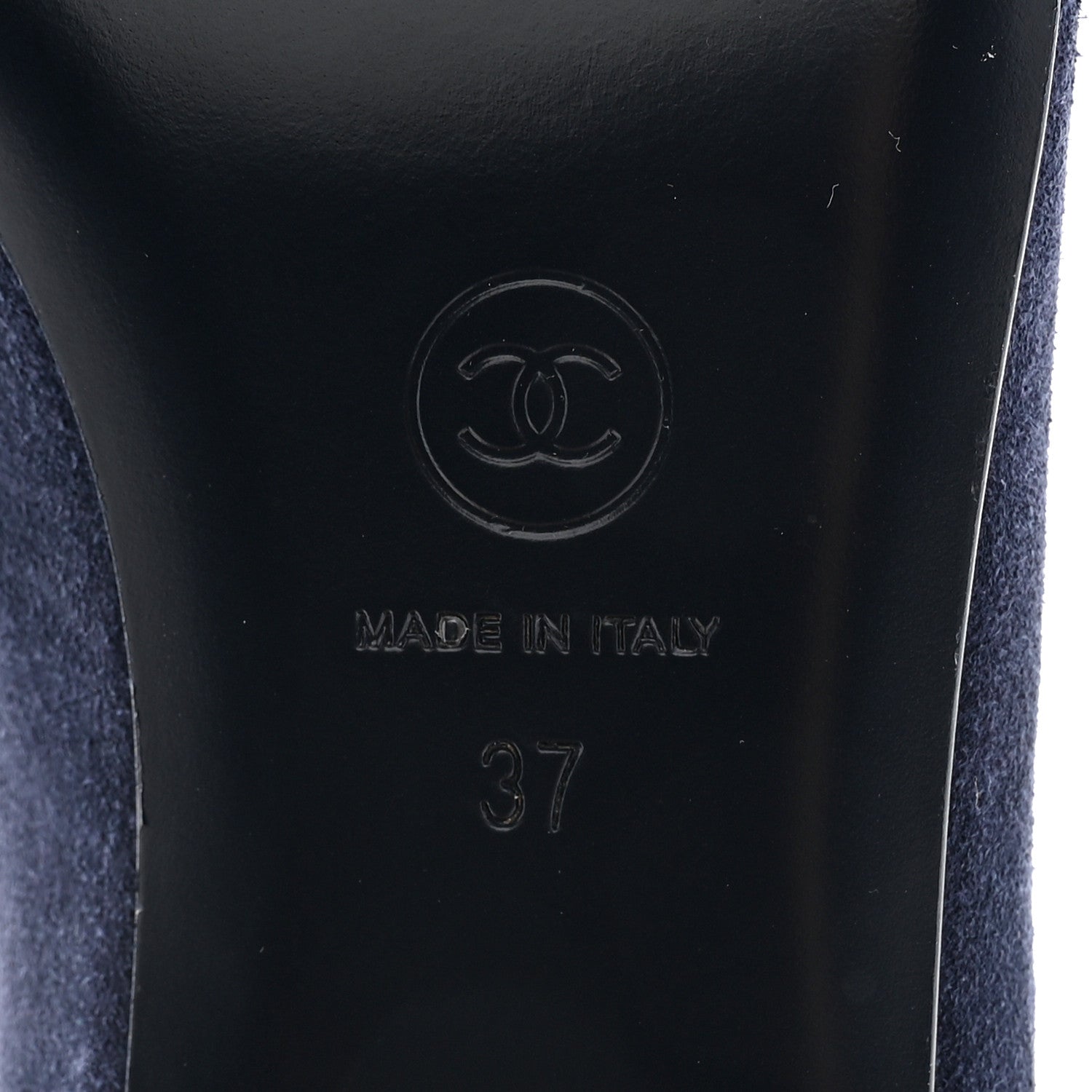 Chanel Suede Cap Toe Ballerina Flats 37 Navy 6 of 8