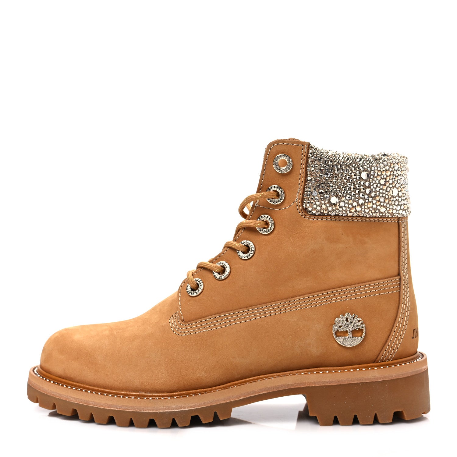 Jimmy Choo X TIMBERLAND Nubuck Swarovski Crystal Womens Ankle