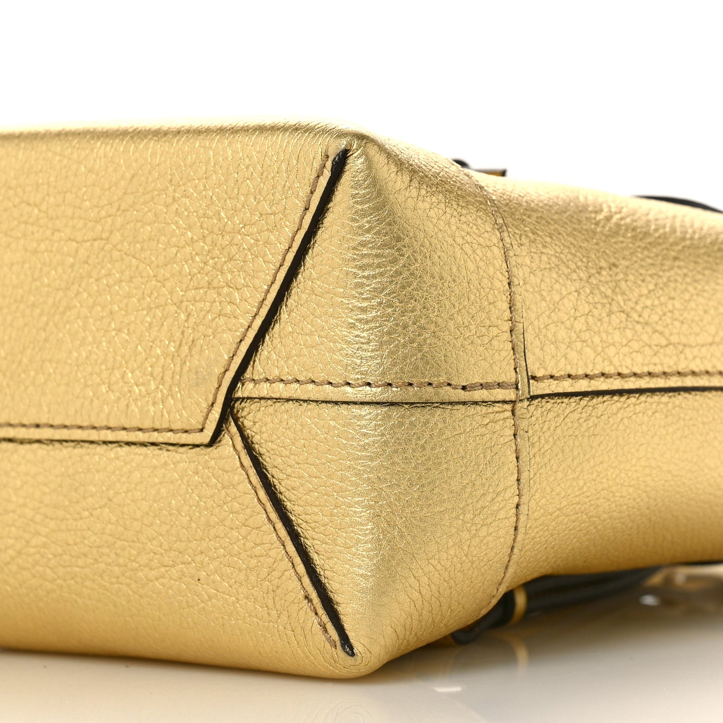 Metallic Calfskin Lockme Mini Backpack Gold