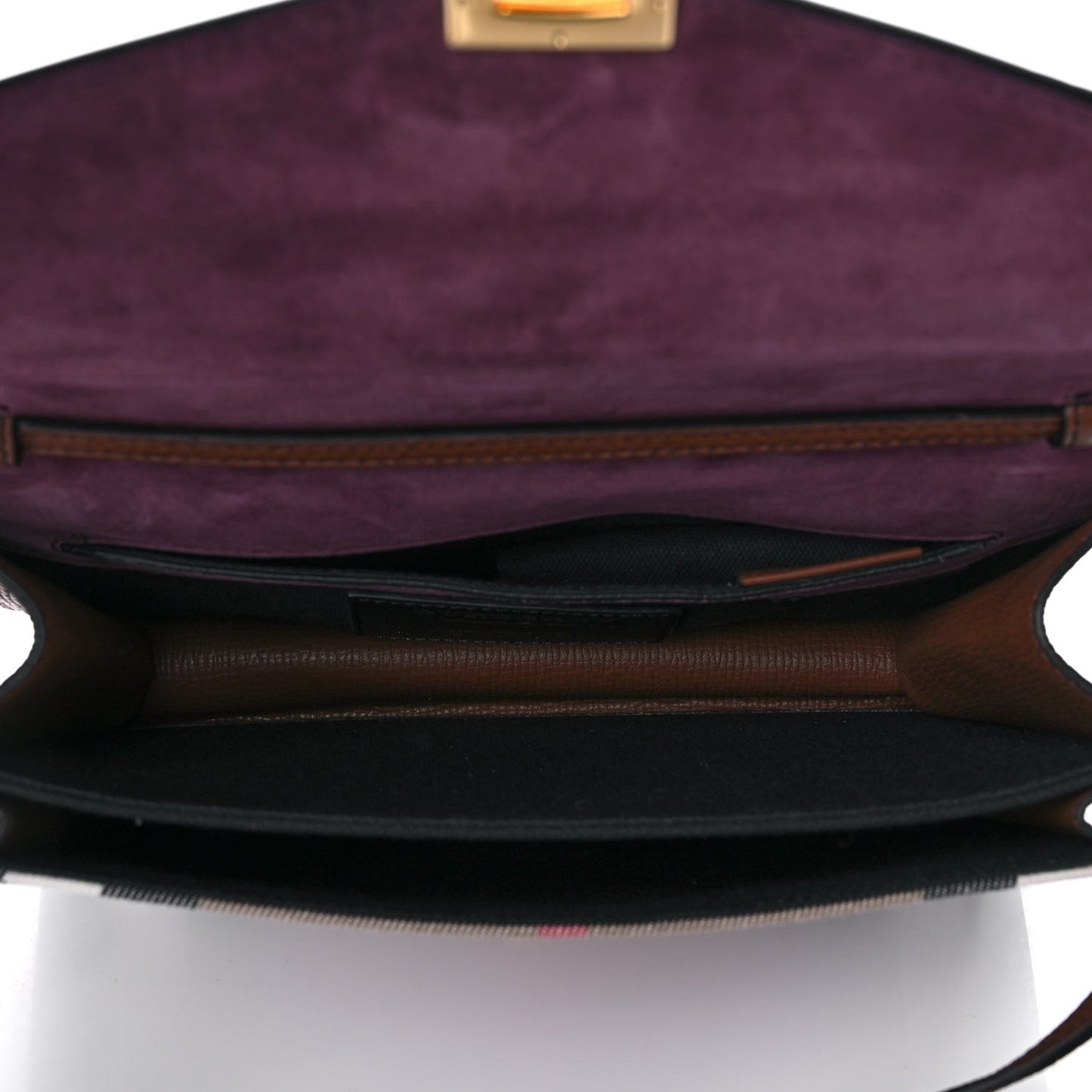 Derby Calfskin House Check Small Macken Crossbody Bag Tan